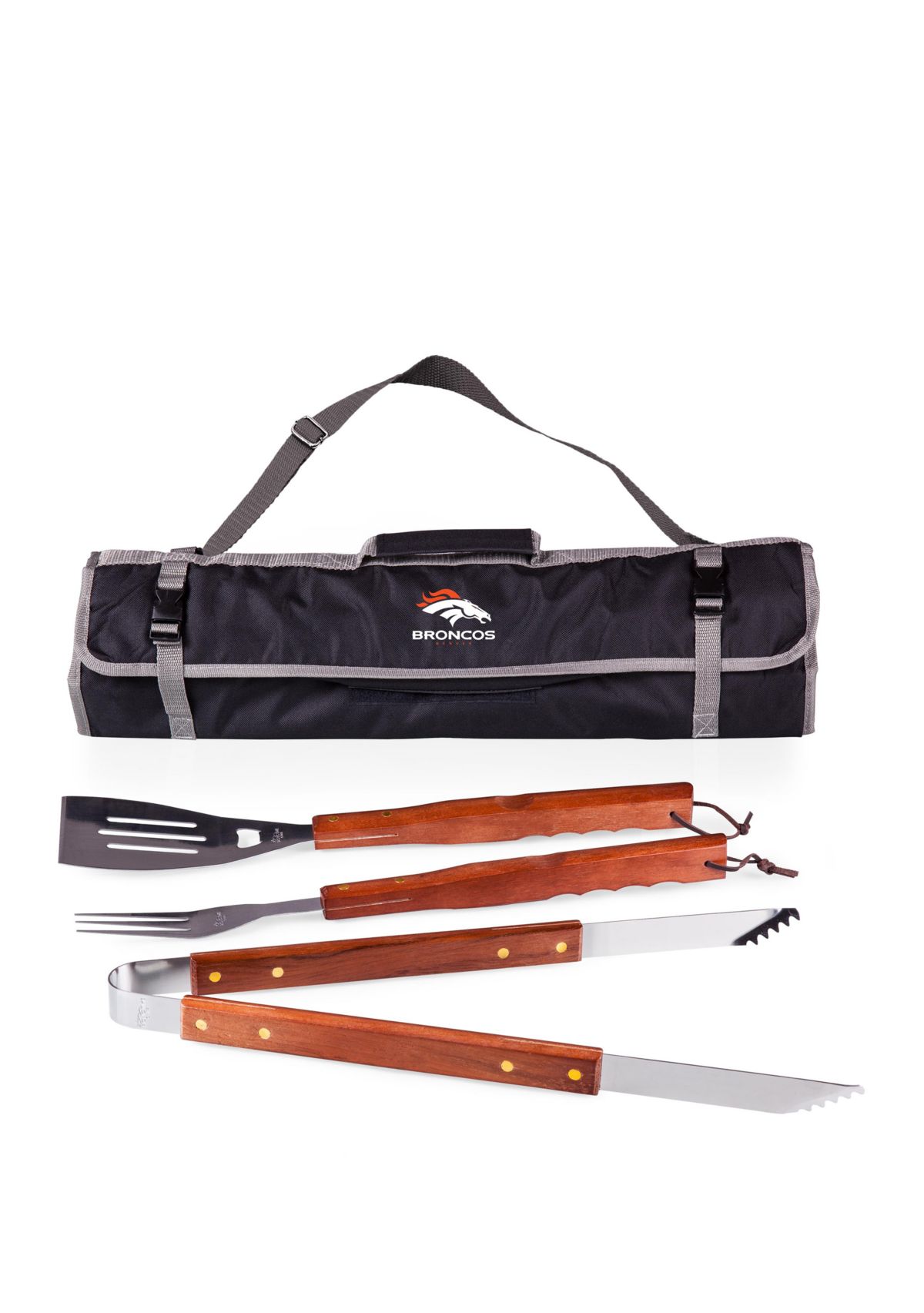NFL Denver Broncos 3 Piece BBQ Tote & Grill Set