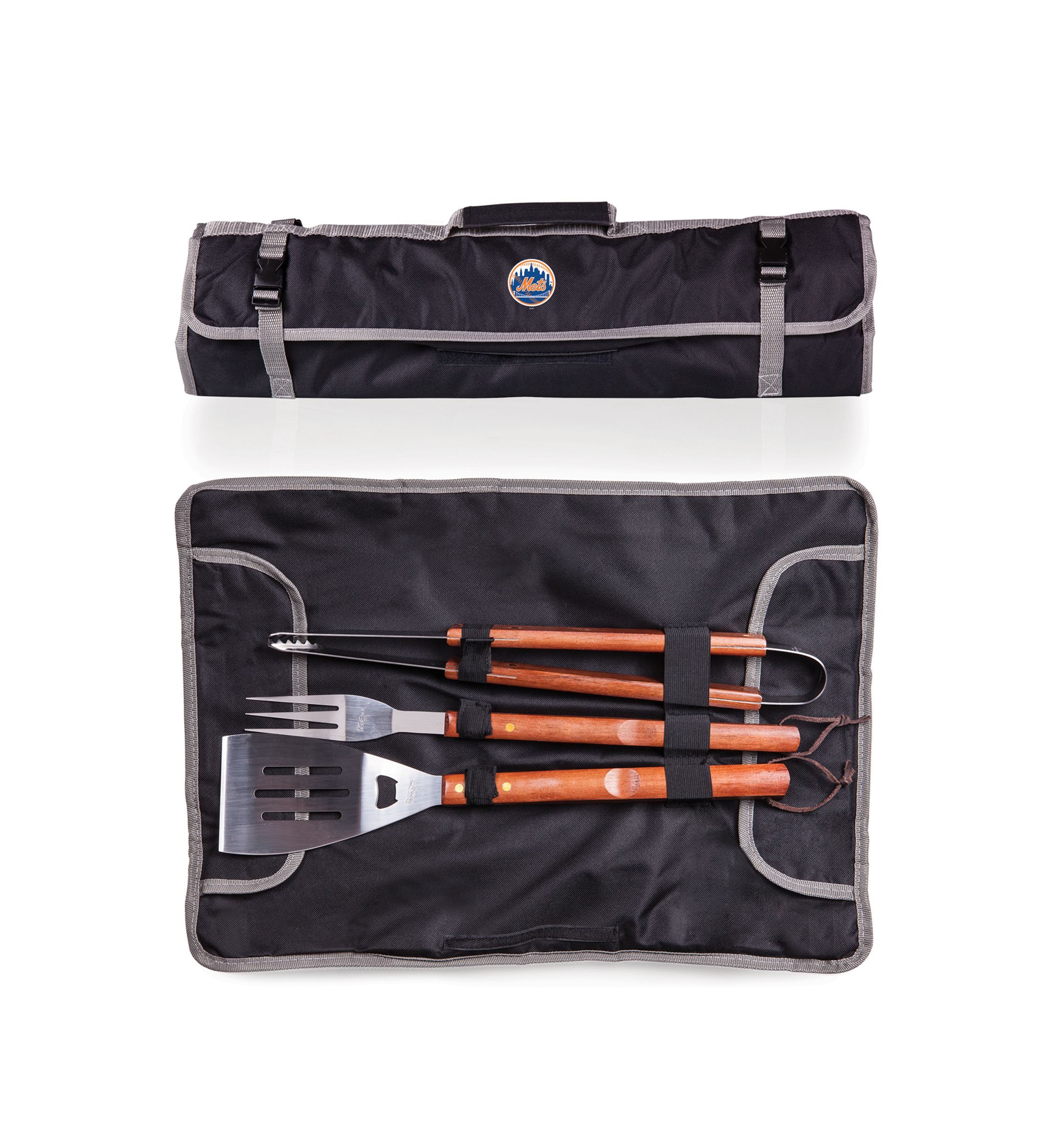 MLB New York Mets 3-Piece BBQ Tote & Grill Set