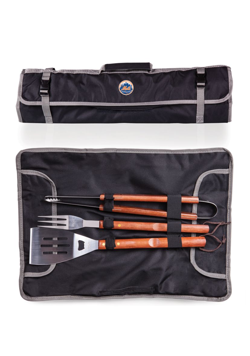 MLB New York Mets 3-Piece BBQ Tote & Grill Set
