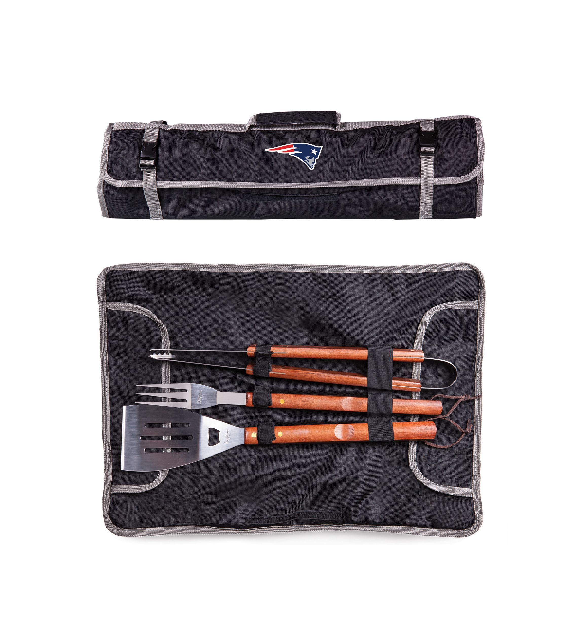 NFL New England Patriots 3 Piece BBQ Tote & Grill Set