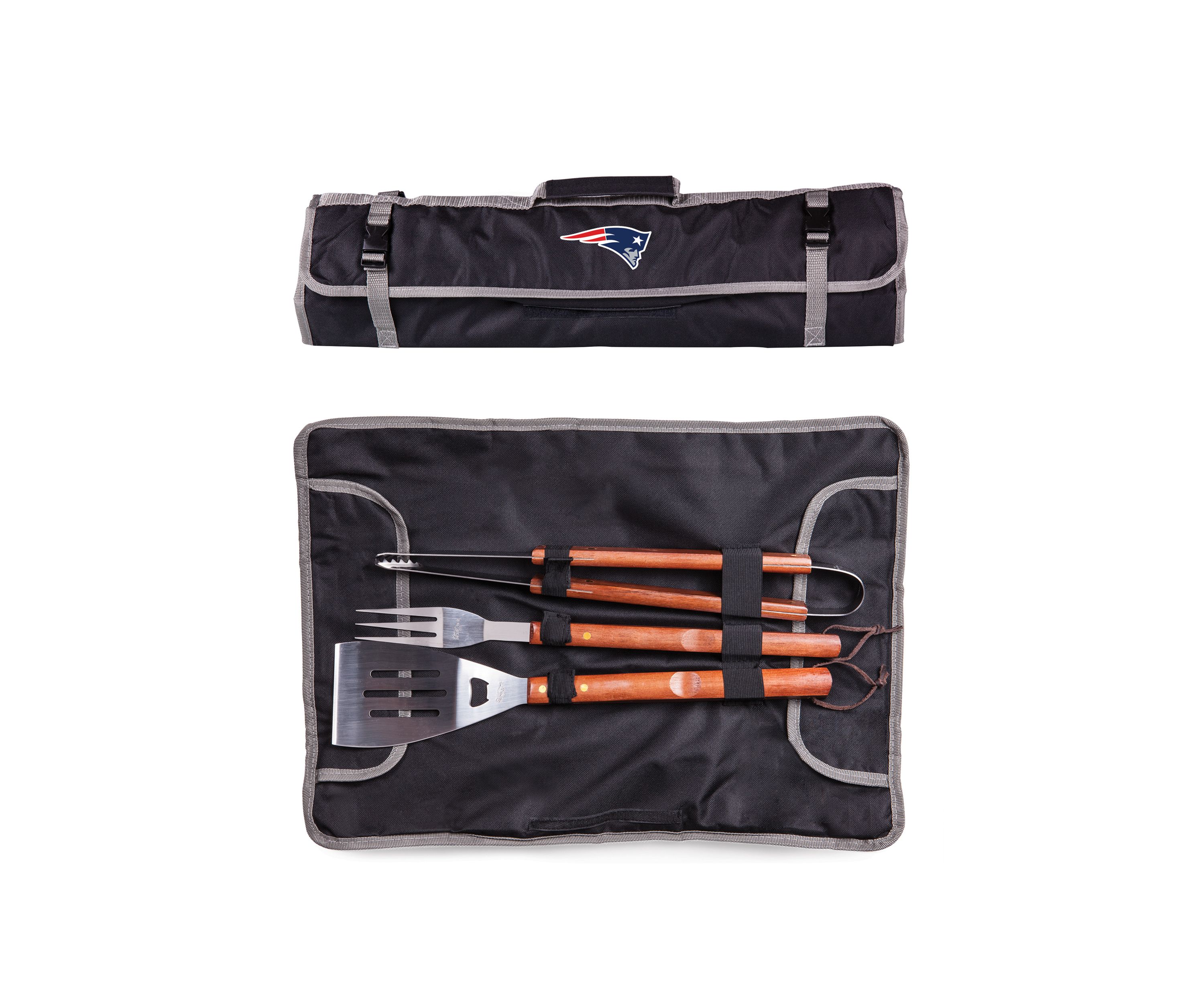 NFL New England Patriots 3 Piece BBQ Tote & Grill Set