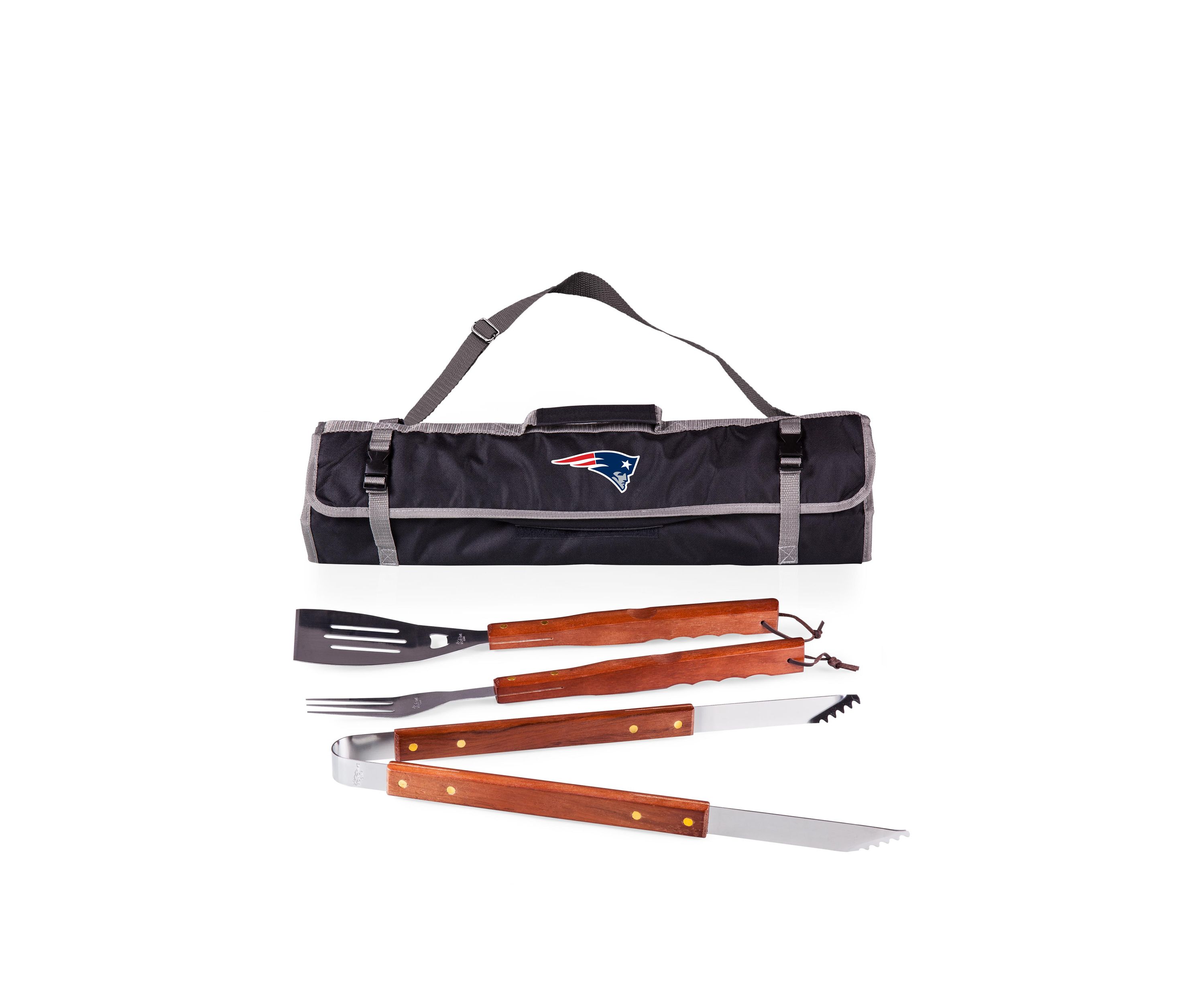 NFL New England Patriots 3 Piece BBQ Tote & Grill Set
