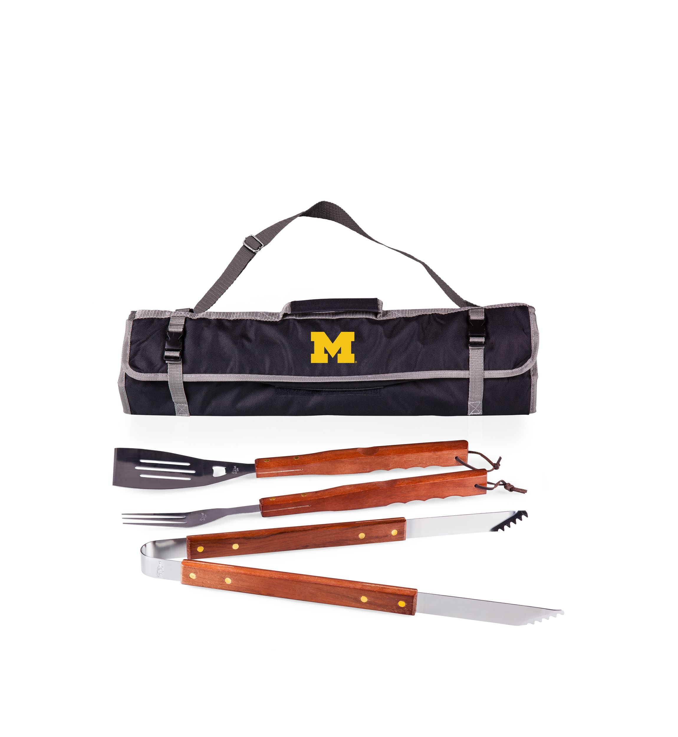 NCAA Michigan Wolverines 3 Piece BBQ Tote & Grill Set