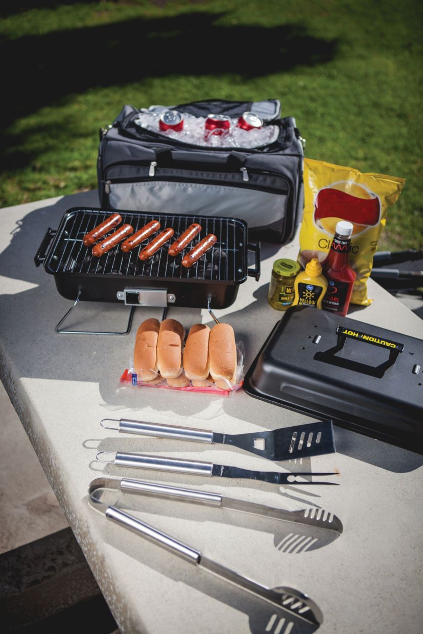 NCAA West Virginia Mountaineers Buccaneer Portable Charcoal Grill and Cooler Tote