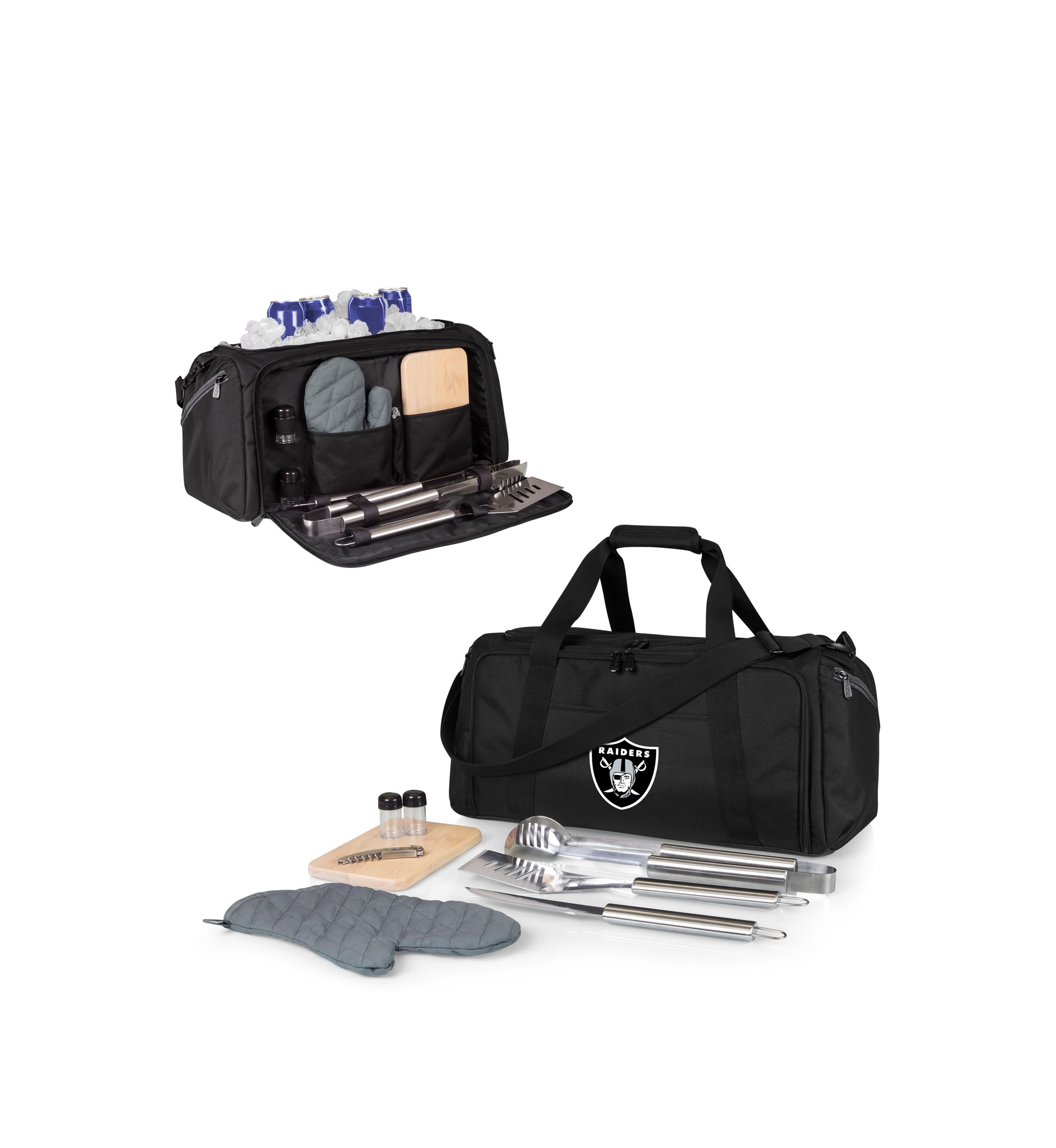 NFL Oakland Raiders BBQ Kit Grill Set & Cooler