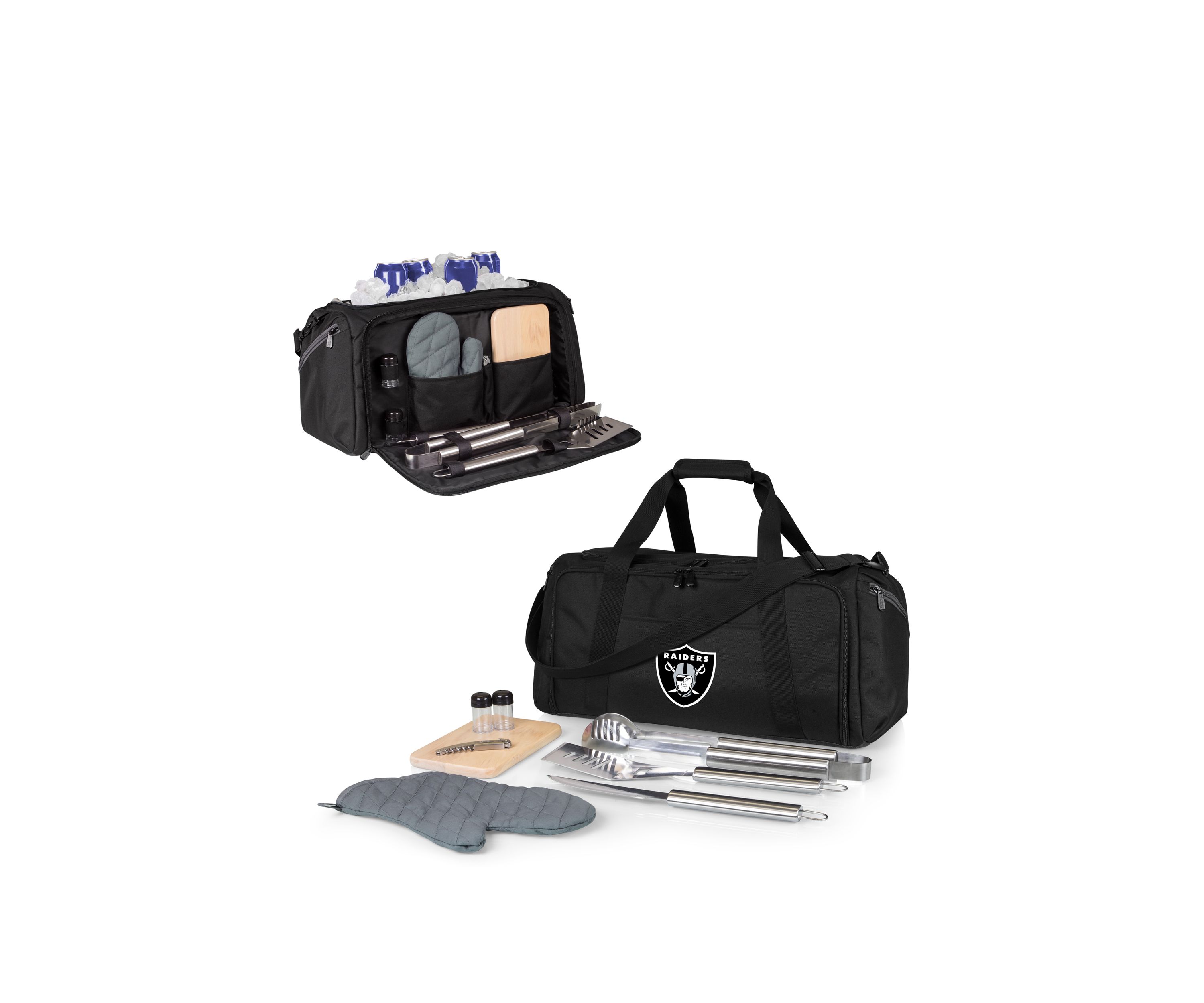 NFL Oakland Raiders BBQ Kit Grill Set & Cooler