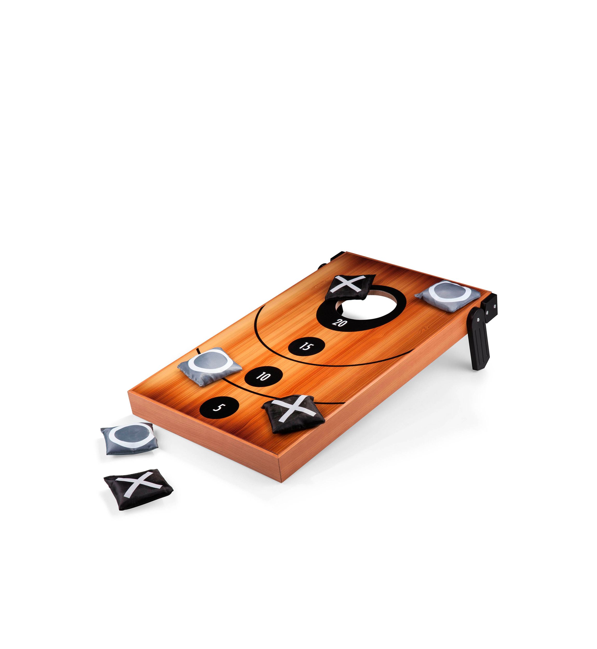 Mini Bean Bag Throw Wood Grain With Bean Bag Toss And Tic Tac Toe Designs