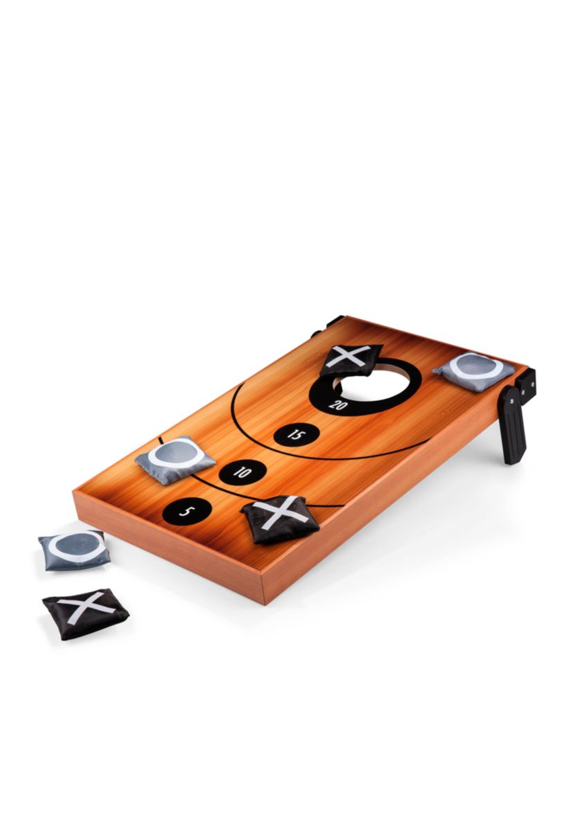 Mini Bean Bag Throw Wood Grain With Bean Bag Toss And Tic Tac Toe Designs
