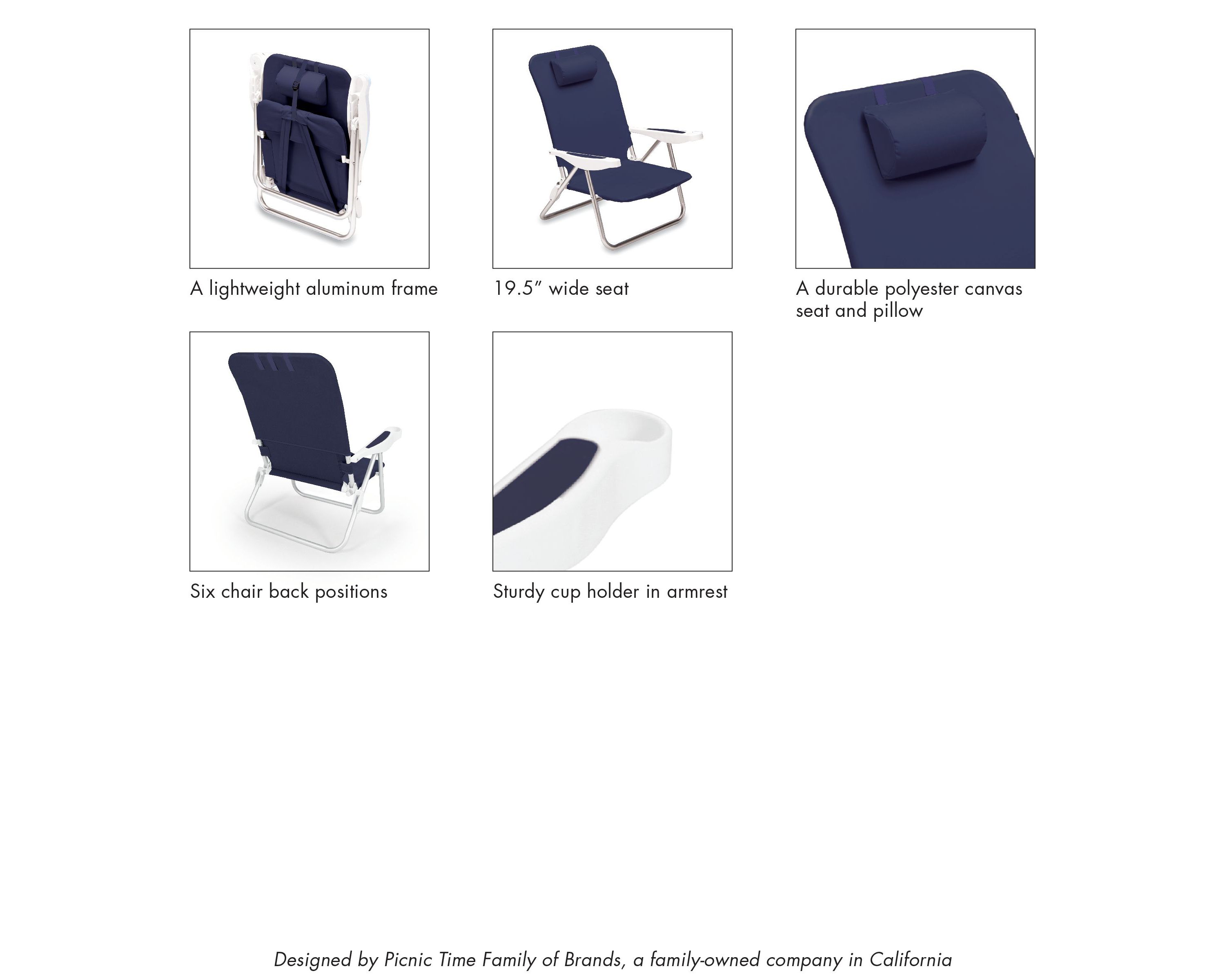 NCAA Rhode Island Rams Monaco Reclining Beach Backpack Chair