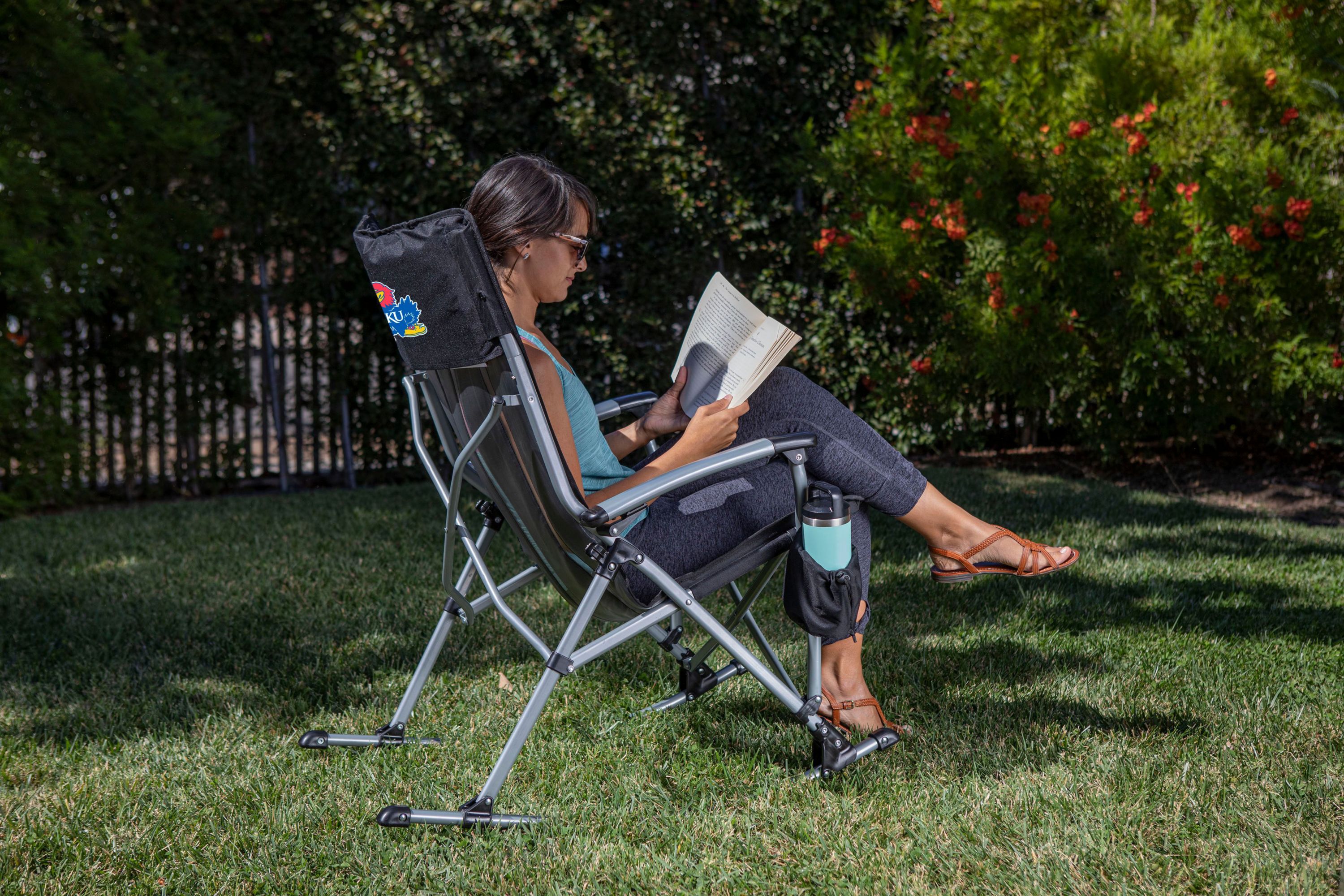 NCAA Kansas Jayhawks Outdoor Rocking Camp Chair