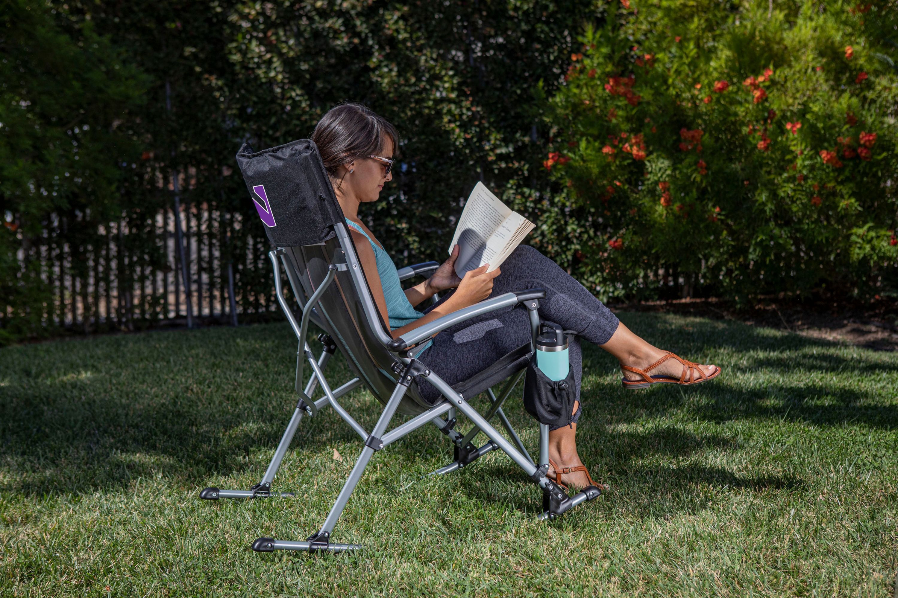 NCAA Northwestern Wildcats Outdoor Rocking Camp Chair
