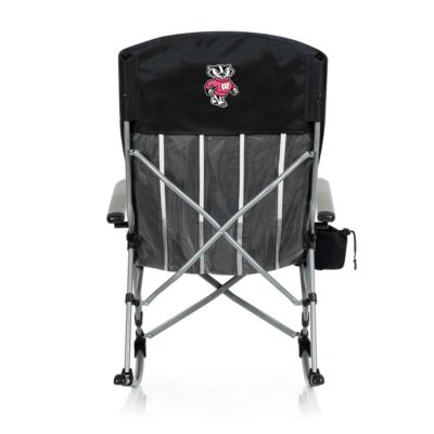 Picnic Time NCAA Wisconsin Badgers Outdoor Rocking Camp Chair