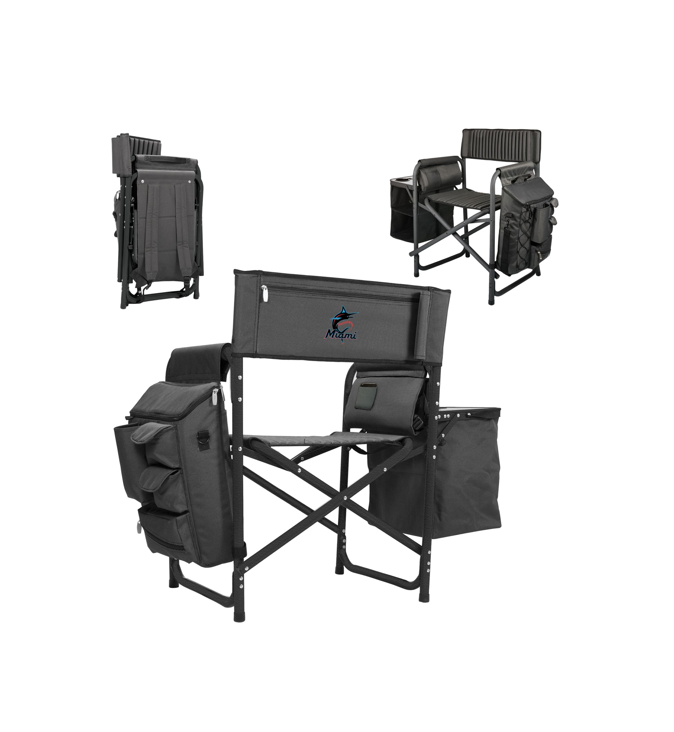 MLB Miami Marlins Fusion Backpack Chair with Cooler