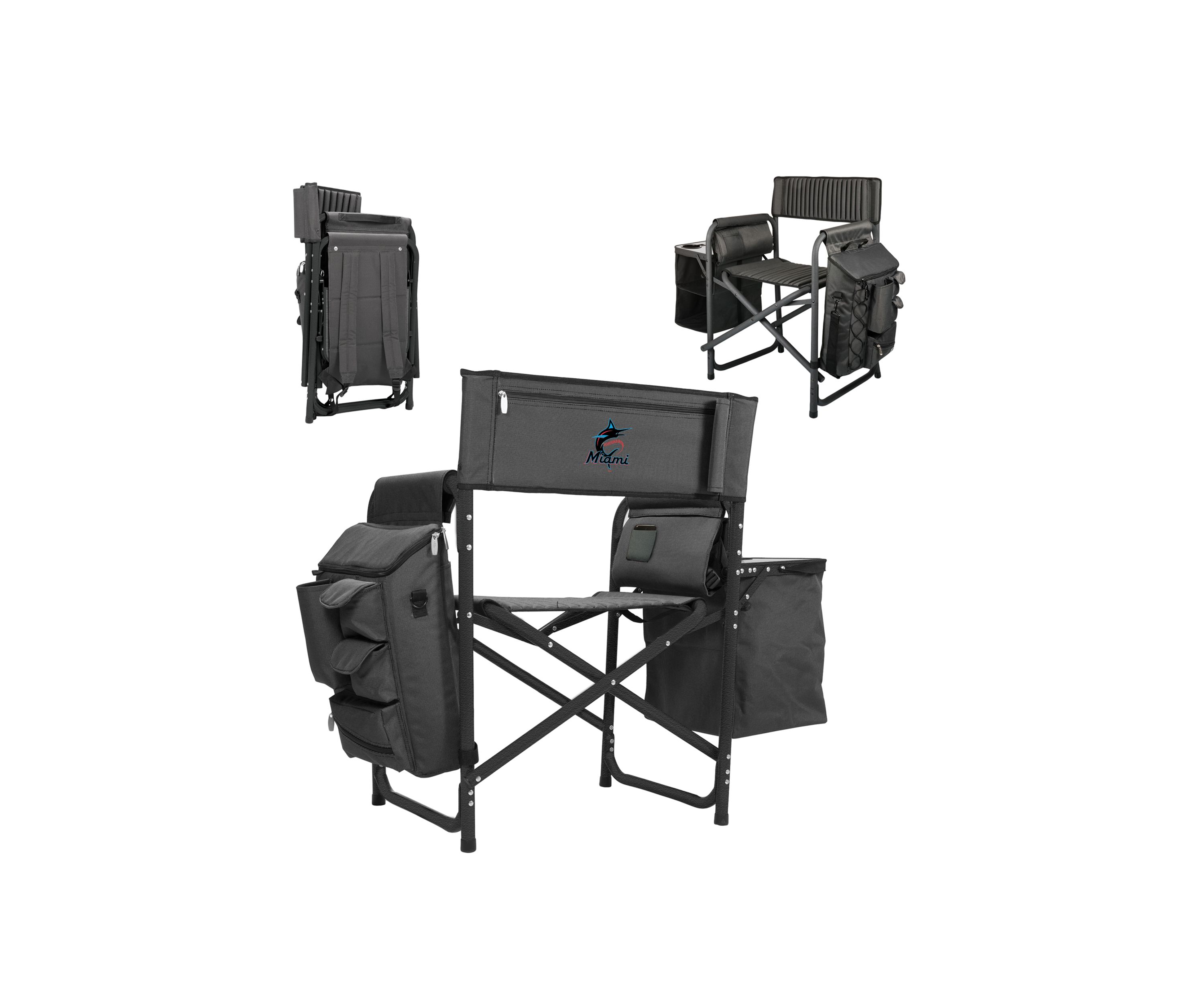 MLB Miami Marlins Fusion Backpack Chair with Cooler