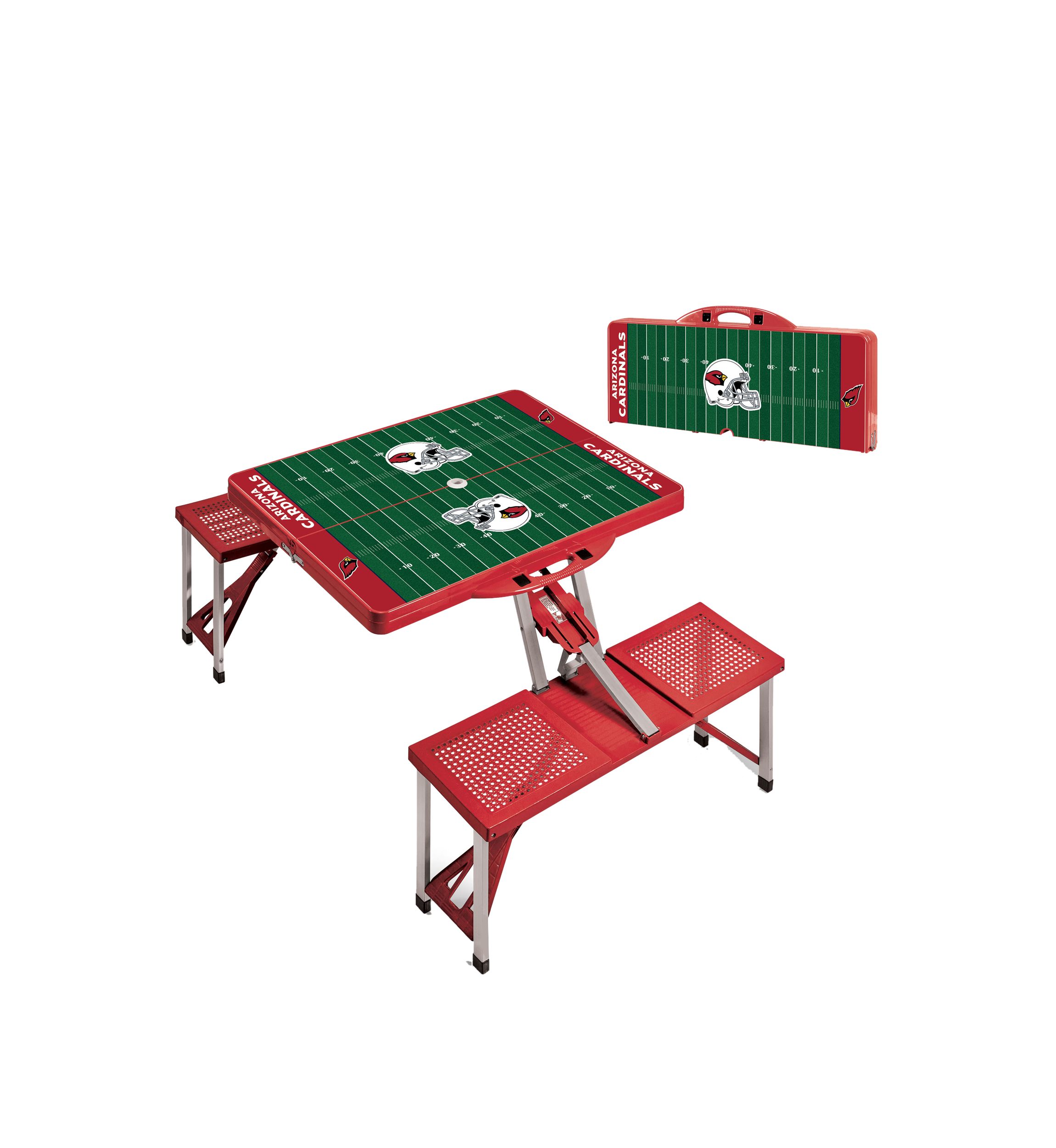 NFL Arizona Cardinals Picnic Table Portable Folding Table with Seats
