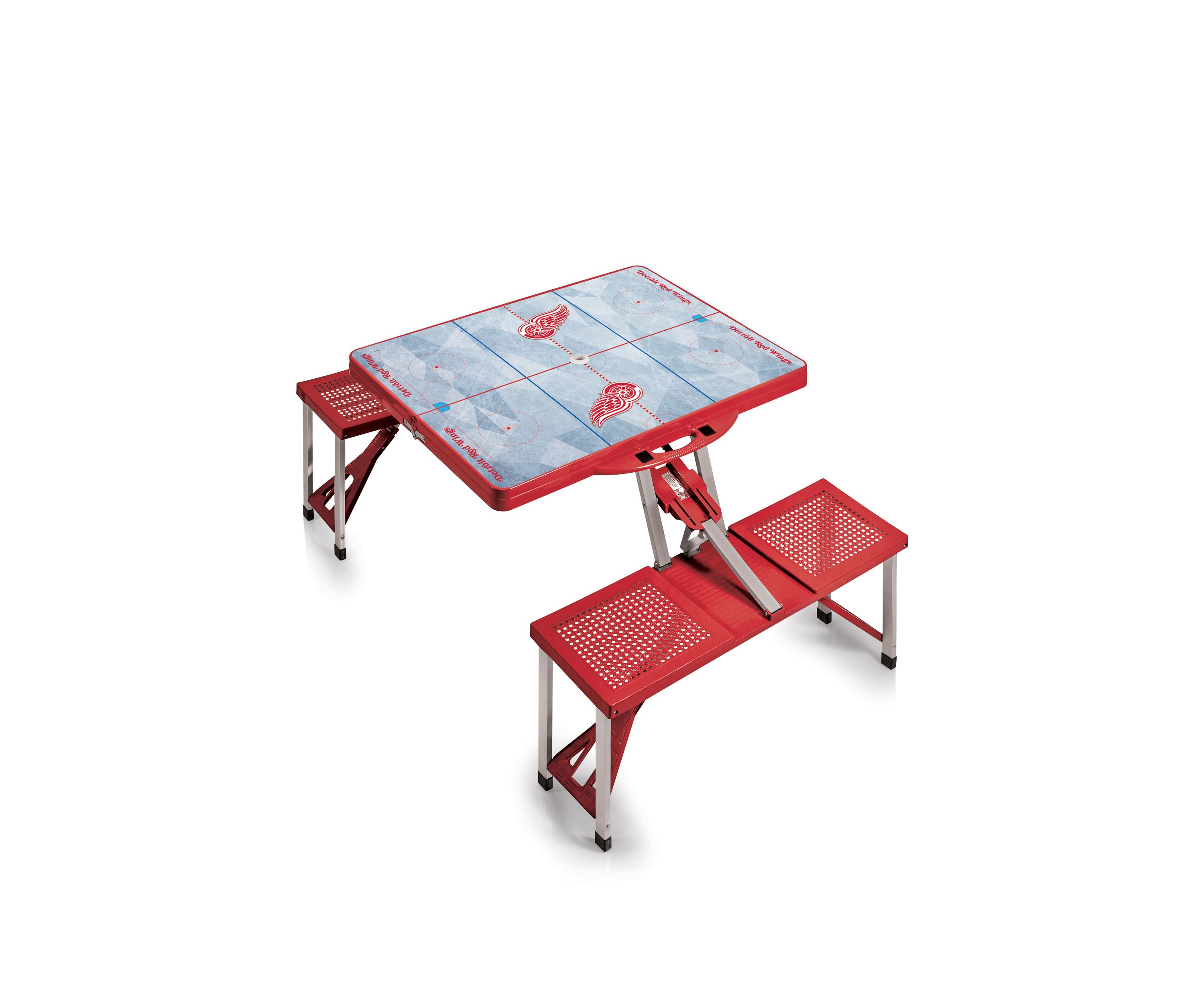 NHL Detroit Red Wings Picnic Table Portable Folding Table with Seats