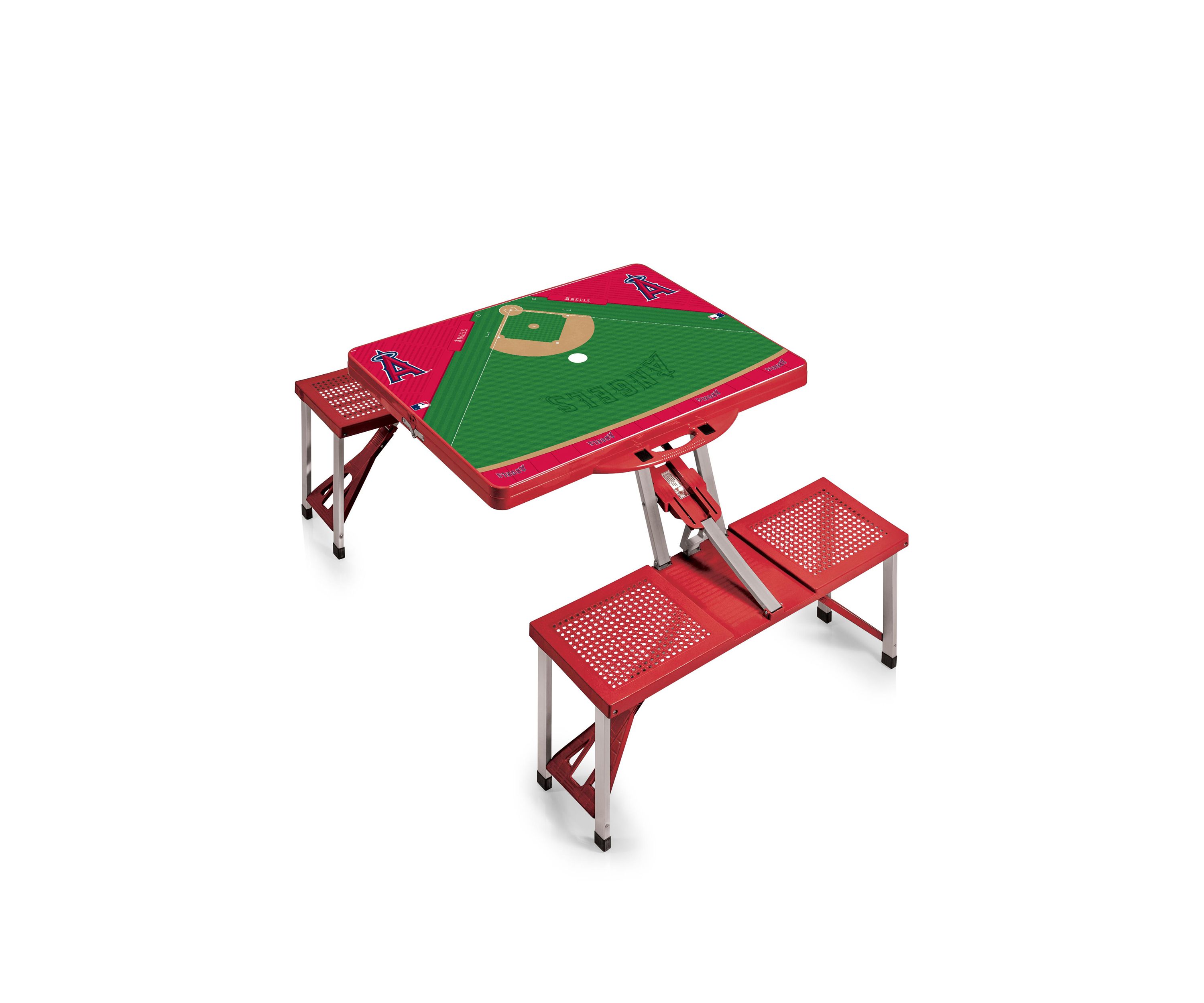 MLB Los Angeles Angels Picnic Table Portable Folding Table with Seats