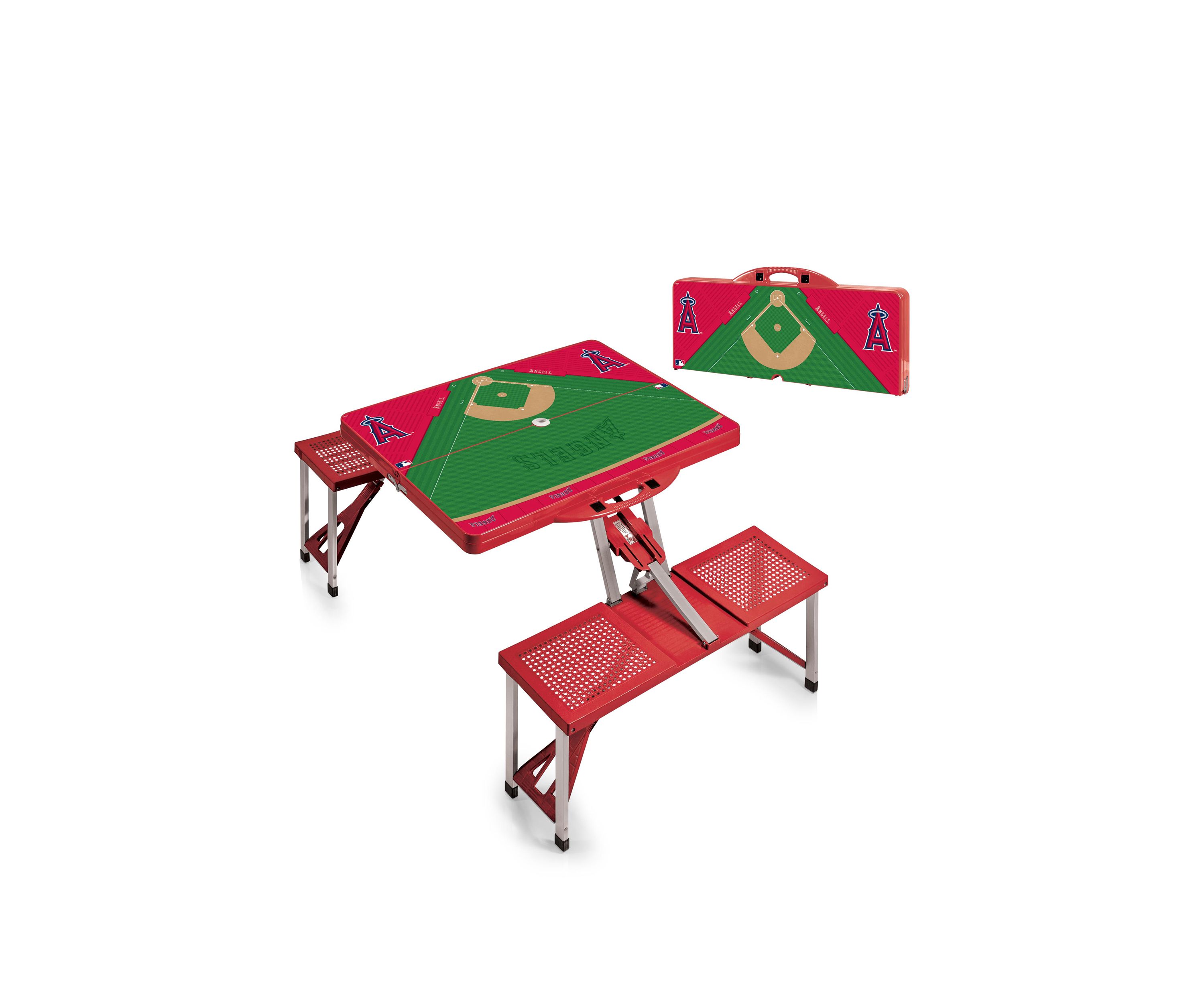 MLB Los Angeles Angels Picnic Table Portable Folding Table with Seats