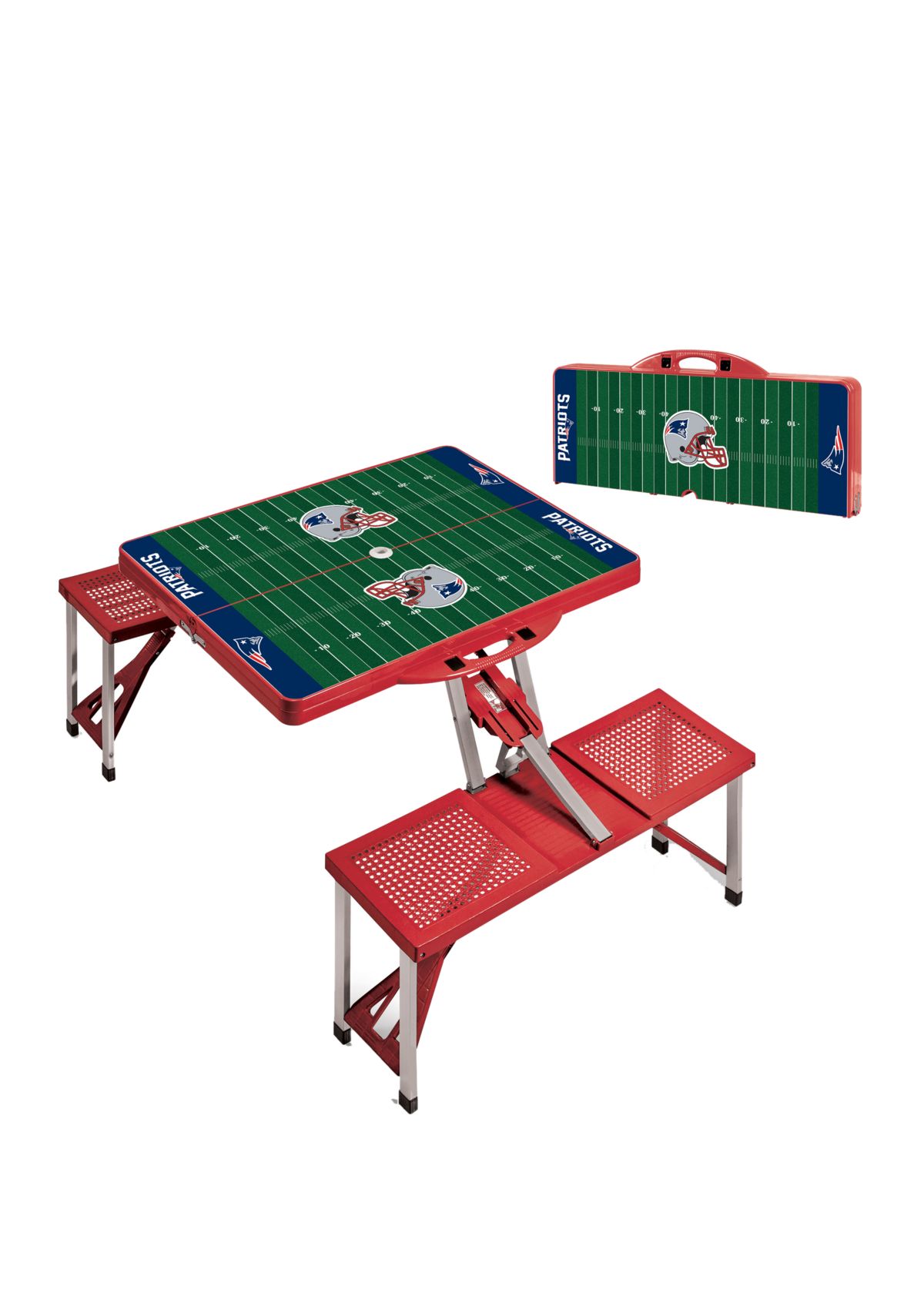 NFL New England Patriots Picnic Table Portable Folding Table with Seats