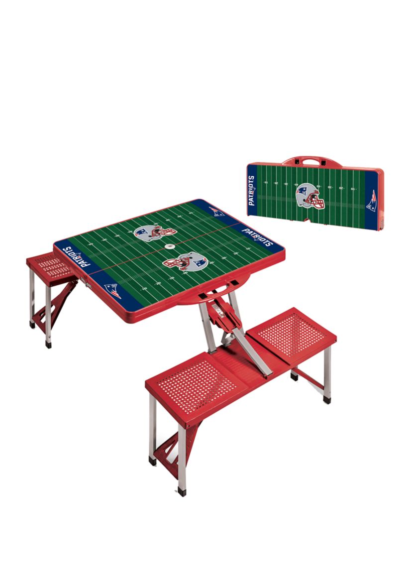 NFL New England Patriots Picnic Table Portable Folding Table with Seats