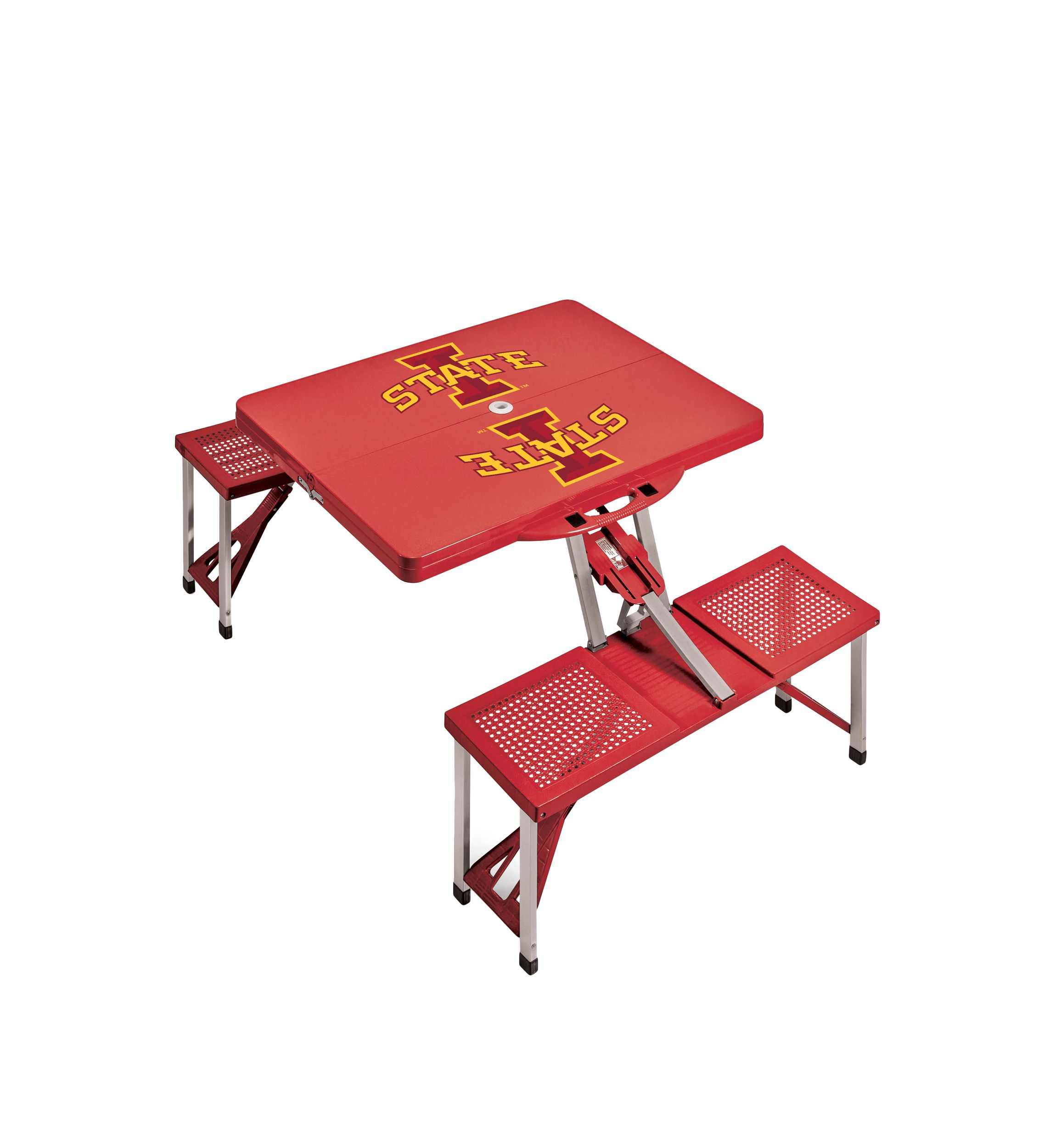 NCAA Iowa State Cyclones Picnic Table Portable Folding Table with Seats