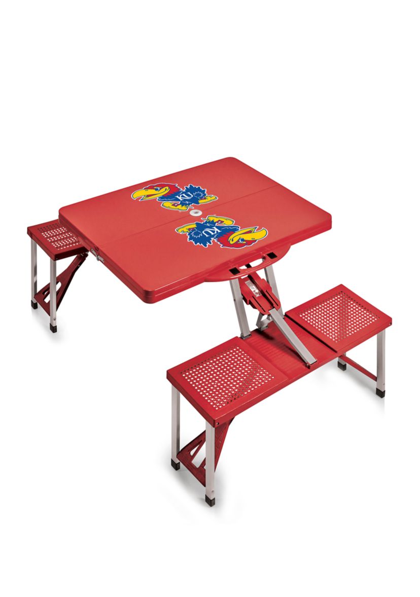 NCAA Kansas Jayhawks Picnic Table Portable Folding Table with Seats