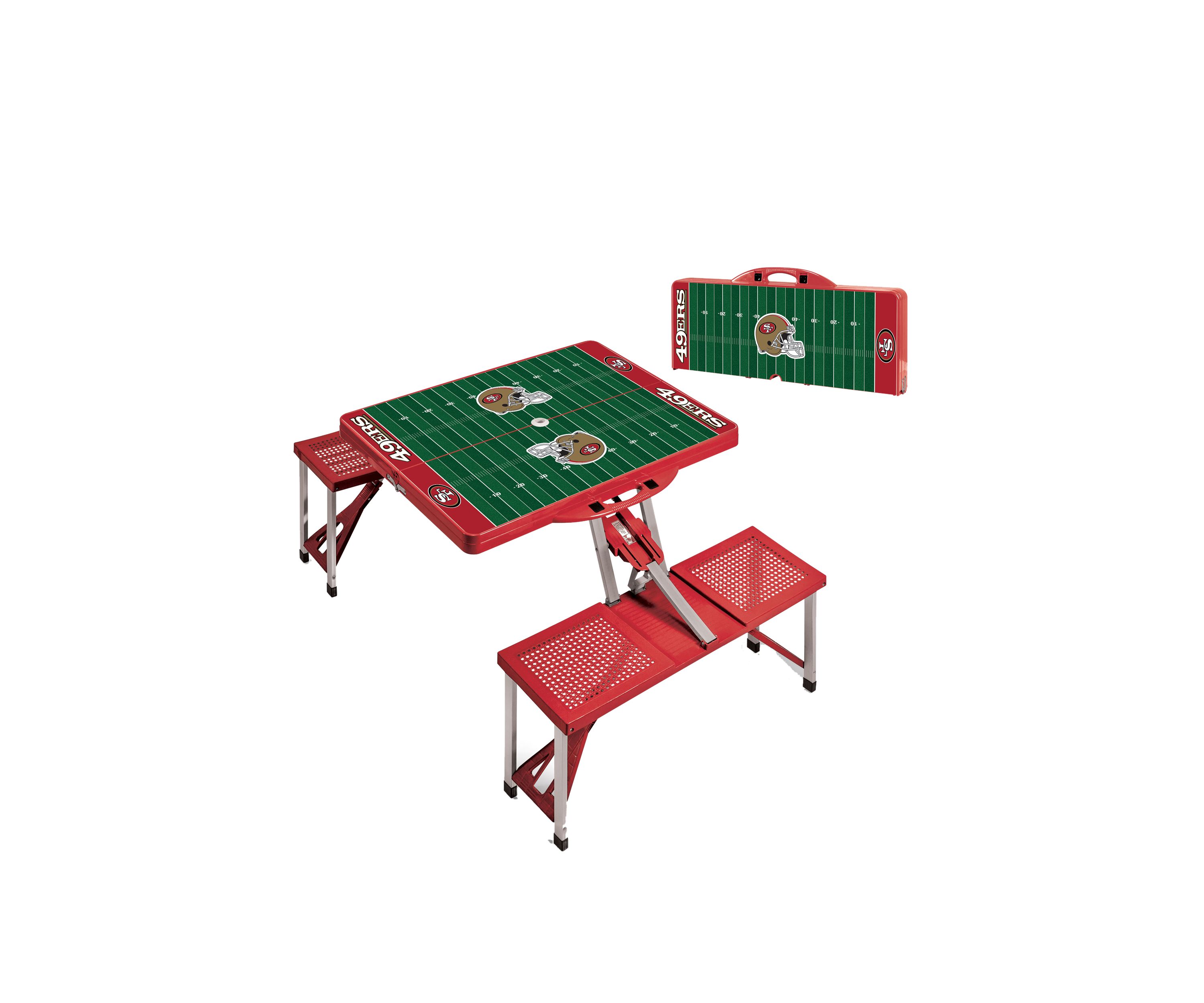 NFL San Francisco 49ers Picnic Table Portable Folding Table with Seats