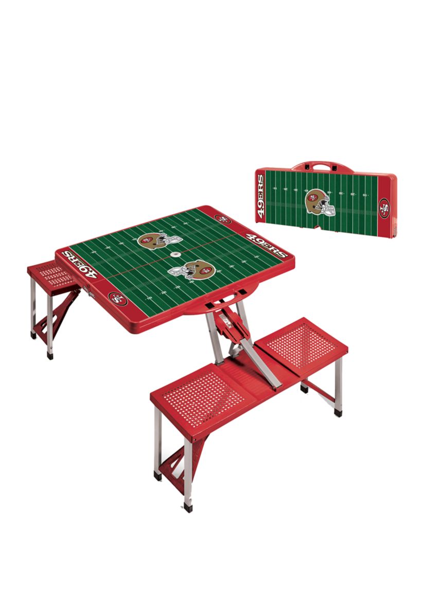 NFL San Francisco 49ers Picnic Table Portable Folding Table with Seats
