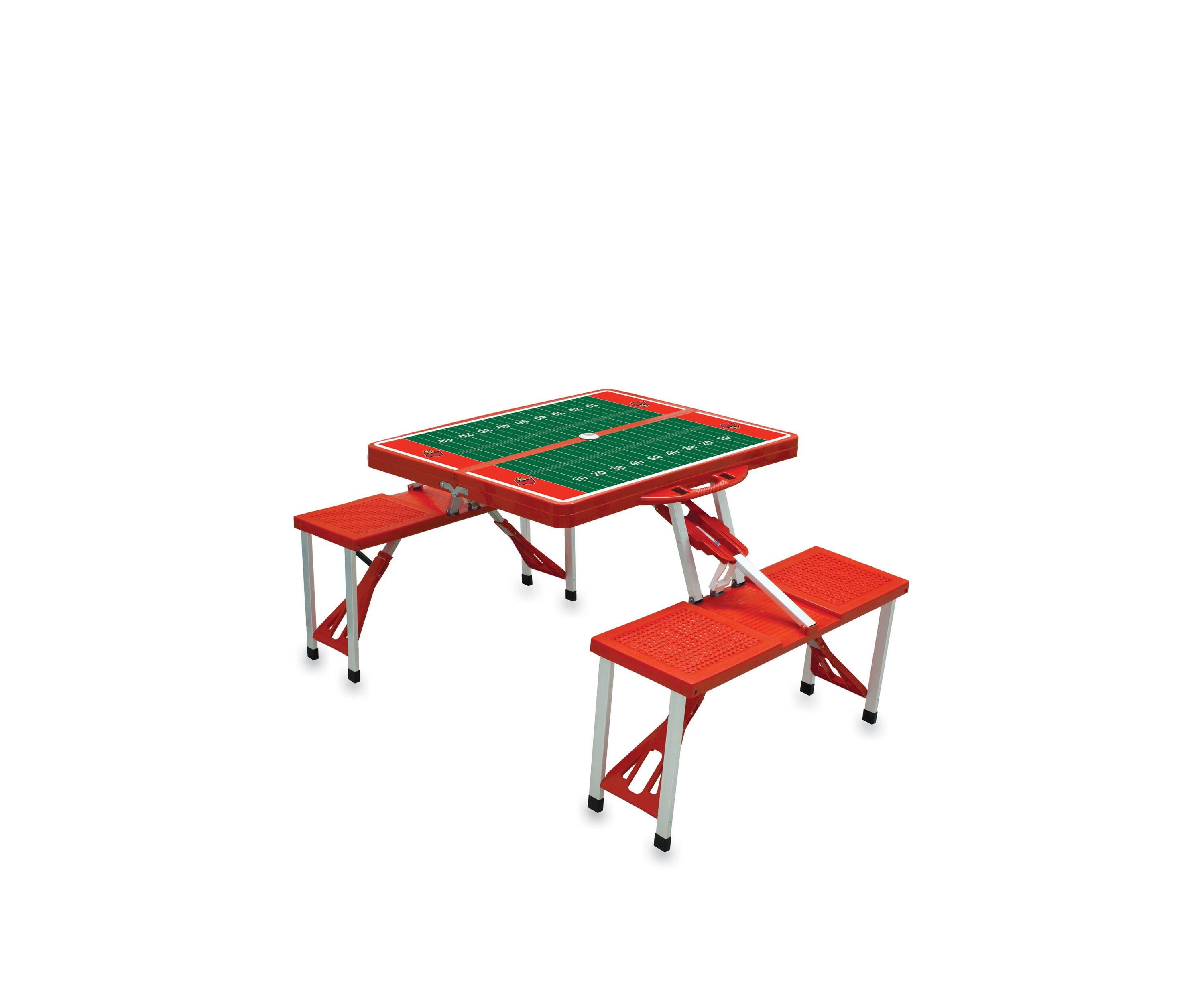 NCAA Louisville Cardinals Picnic Table Portable Folding Table with Seats