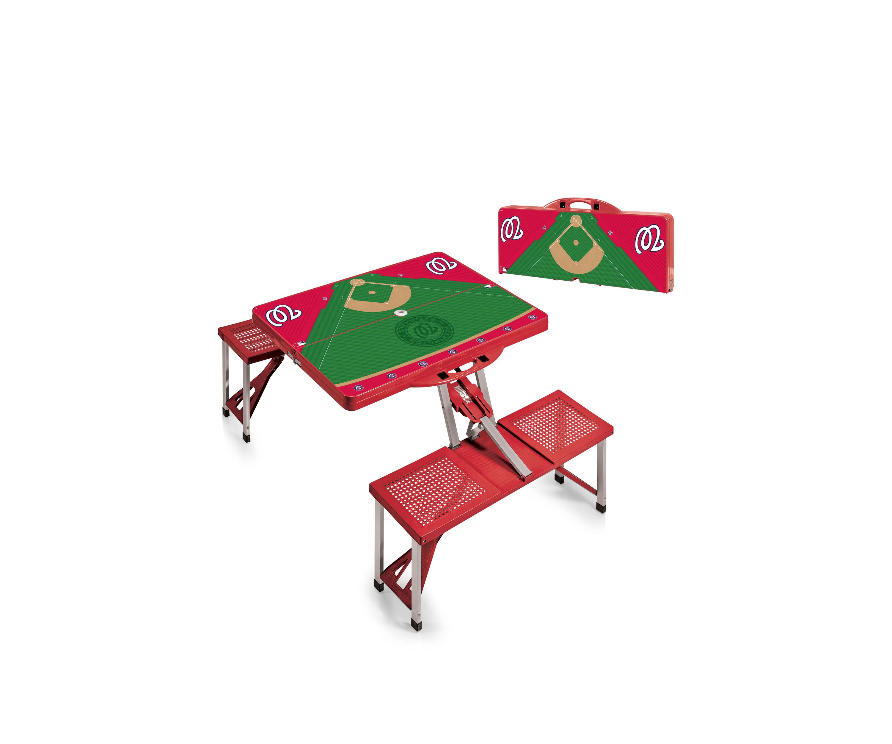 MLB Washington Nationals Picnic Table Portable Folding Table with Seats