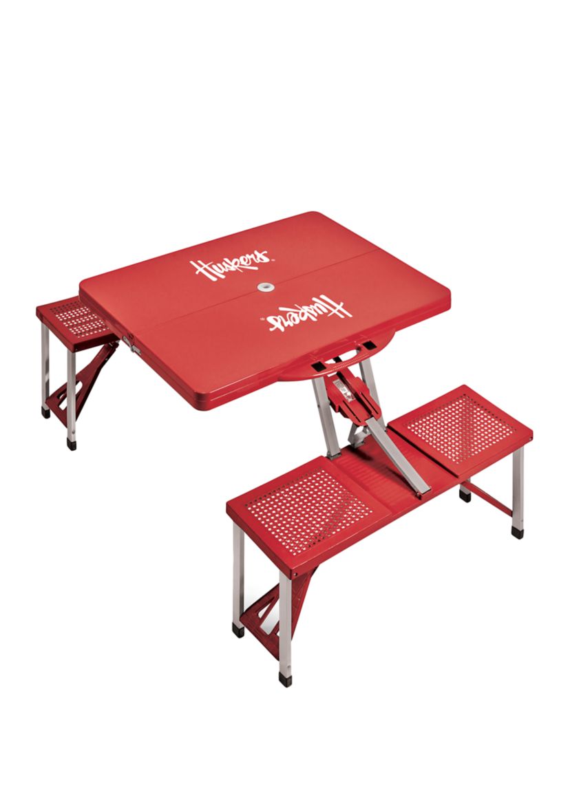 NCAA Nebraska Cornhuskers Picnic Table Portable Folding Table with Seats