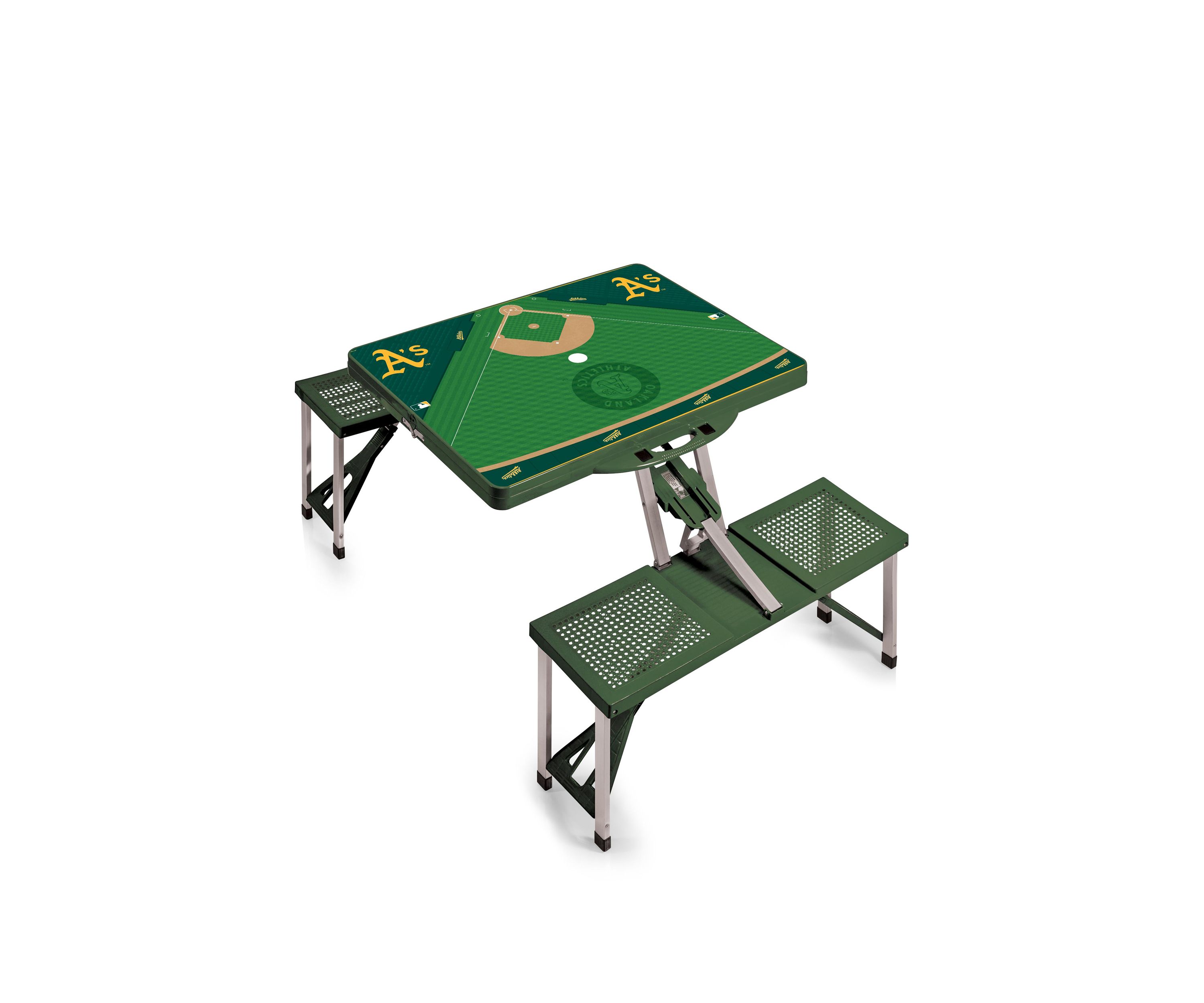 MLB Oakland Athletics Picnic Table Portable Folding Table with Seats