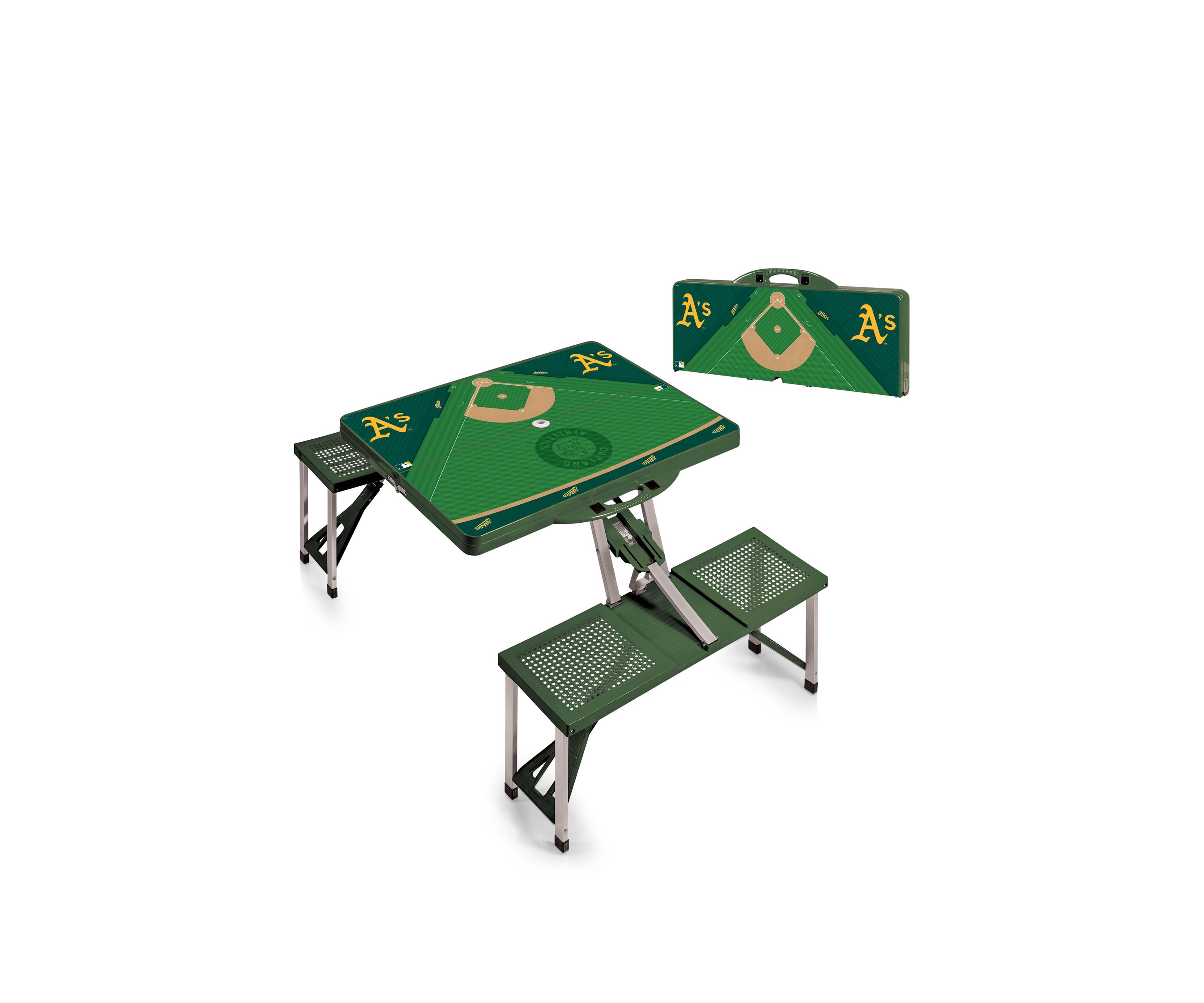 MLB Oakland Athletics Picnic Table Portable Folding Table with Seats