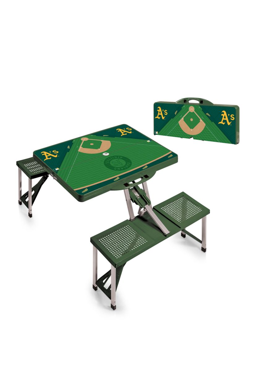 MLB Oakland Athletics Picnic Table Portable Folding Table with Seats