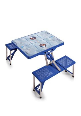 Oniva NHL New York Islanders Picnic Table Portable Folding Table with Seats, Blue