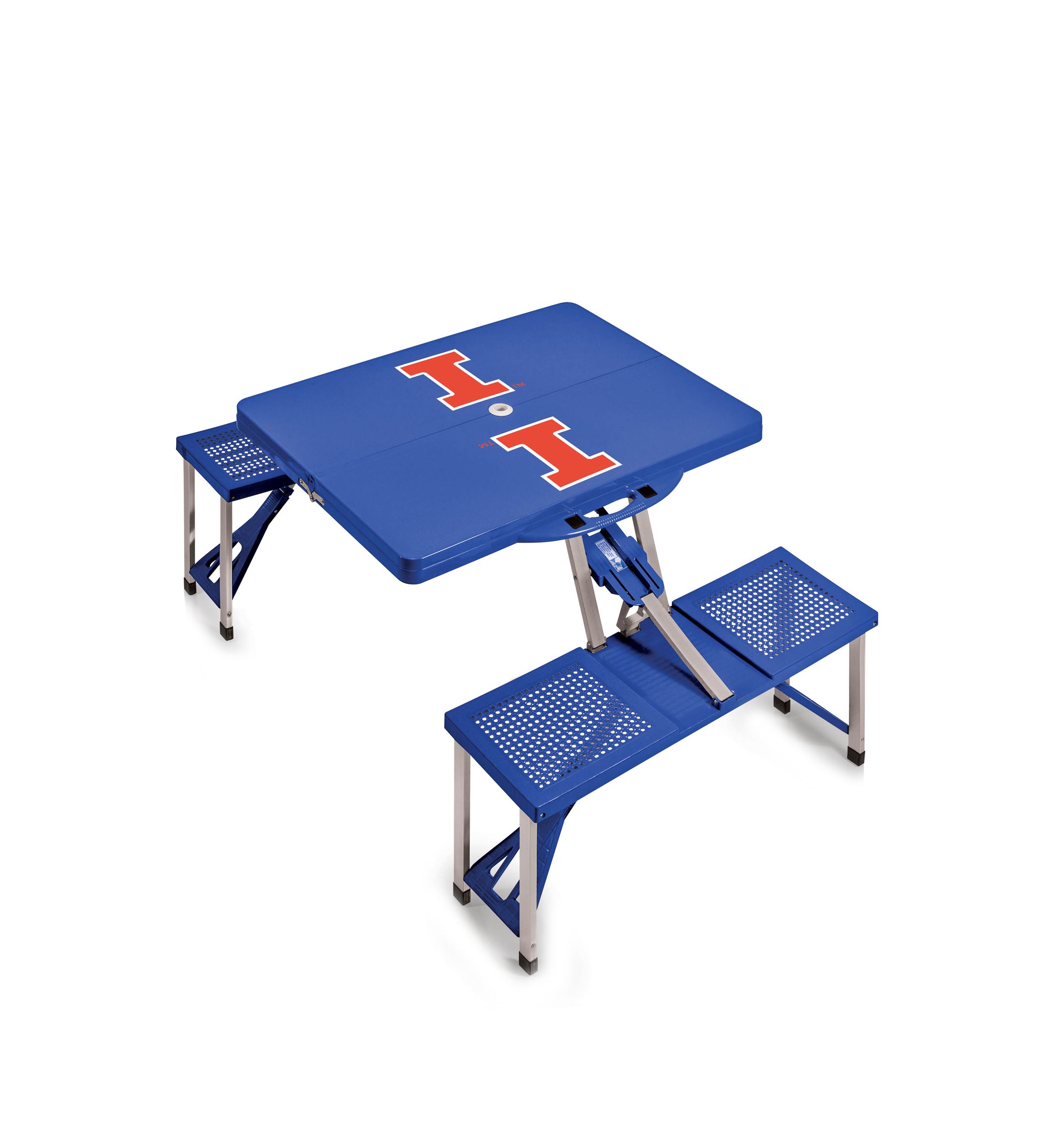 NCAA Illinois Fighting Illini Picnic Table Portable Folding Table with Seats