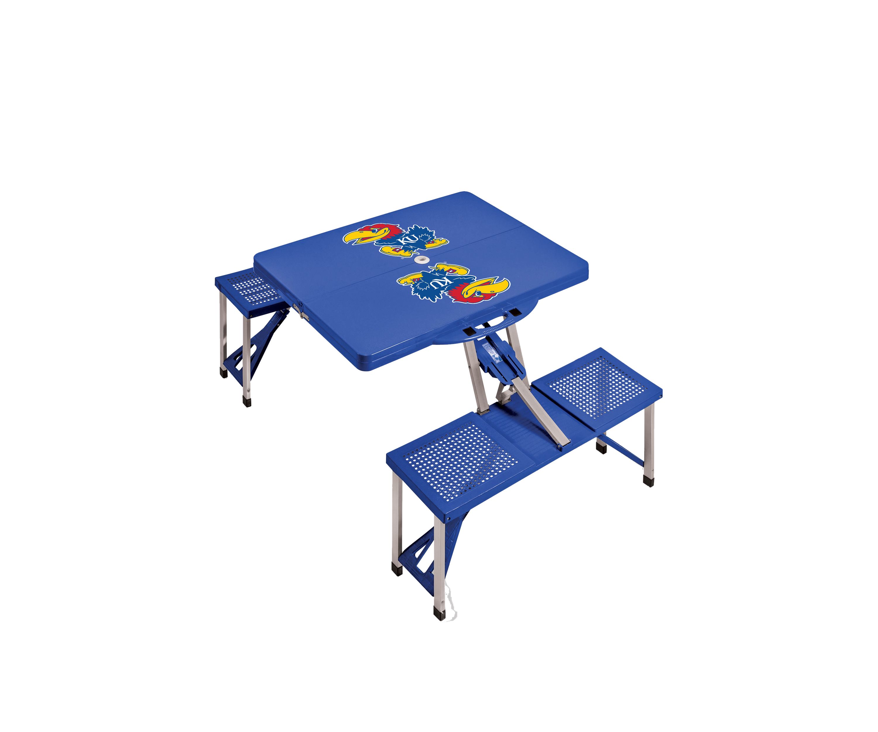 NCAA Kansas Jayhawks Picnic Table Portable Folding Table with Seats