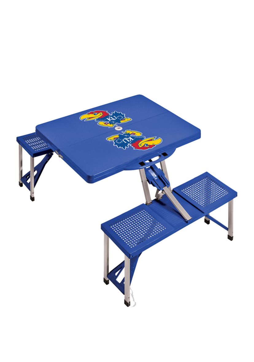 NCAA Kansas Jayhawks Picnic Table Portable Folding Table with Seats