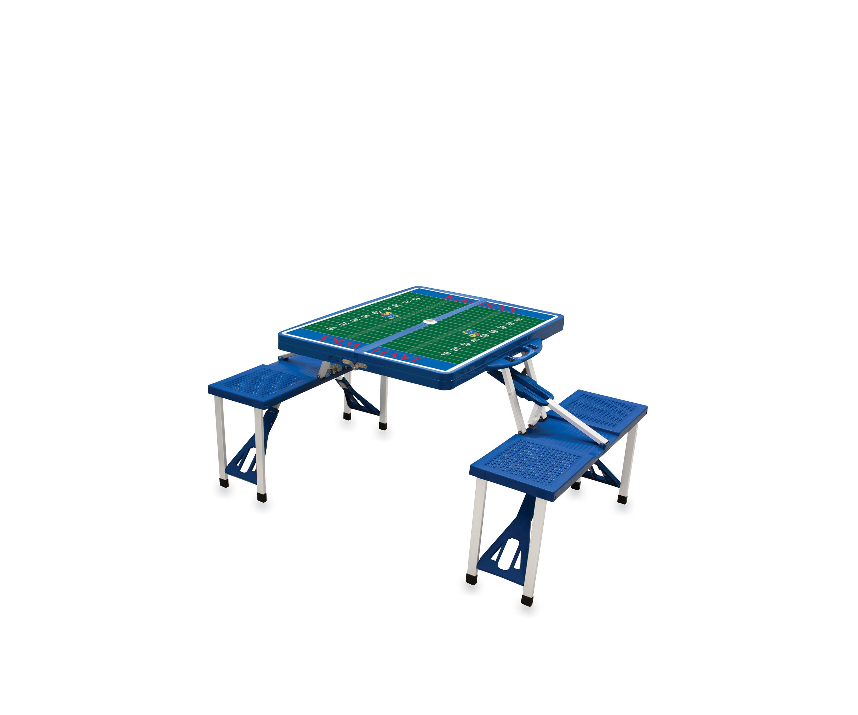 NCAA Kansas Jayhawks Picnic Table Portable Folding Table with Seats