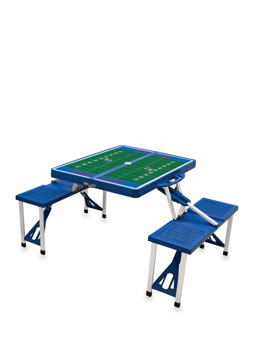 NCAA Kansas Jayhawks Picnic Table Portable Folding Table with Seats