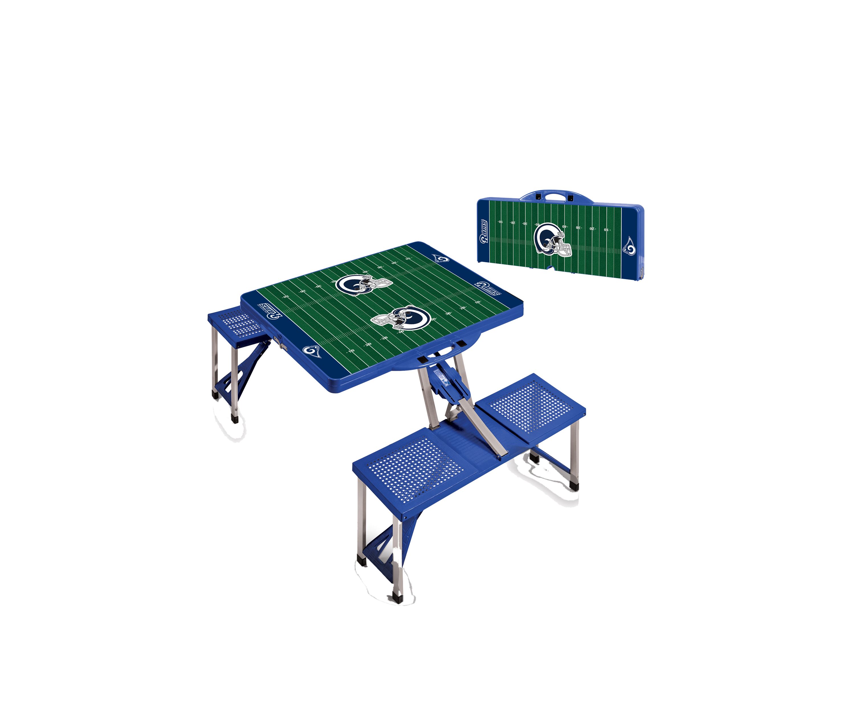 NFL Los Angeles Rams Picnic Table Portable Folding Table with Seats