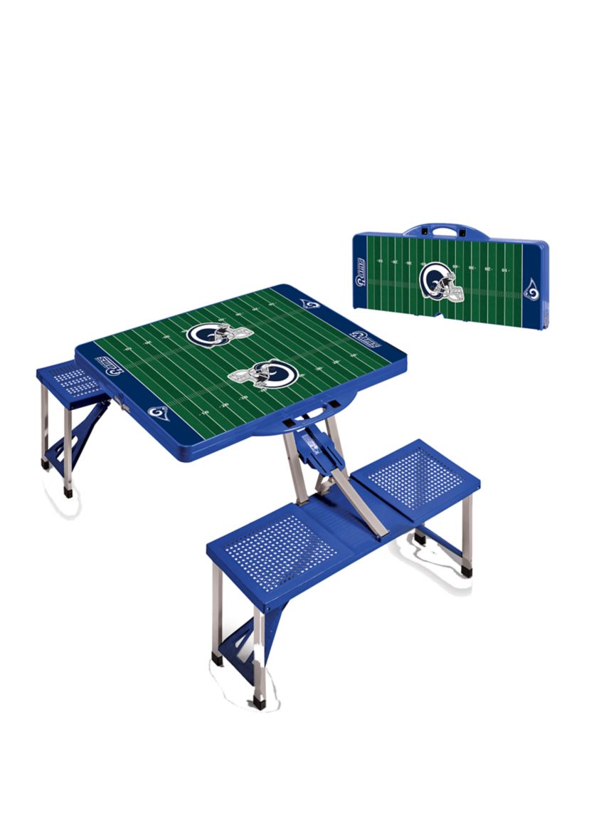 NFL Los Angeles Rams Picnic Table Portable Folding Table with Seats