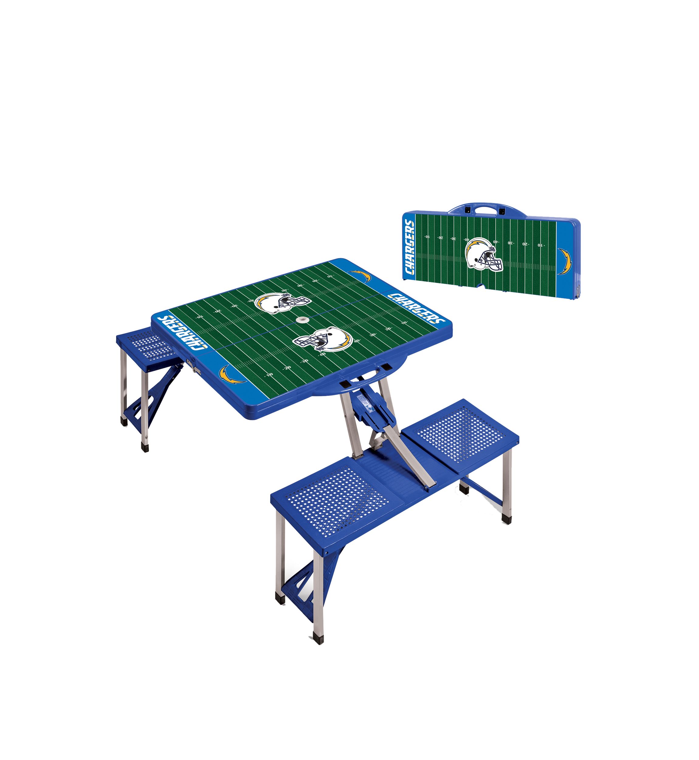 NFL Los Angeles Chargers Picnic Table Portable Folding Table with Seats