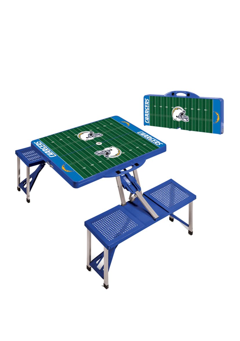 NFL Los Angeles Chargers Picnic Table Portable Folding Table with Seats