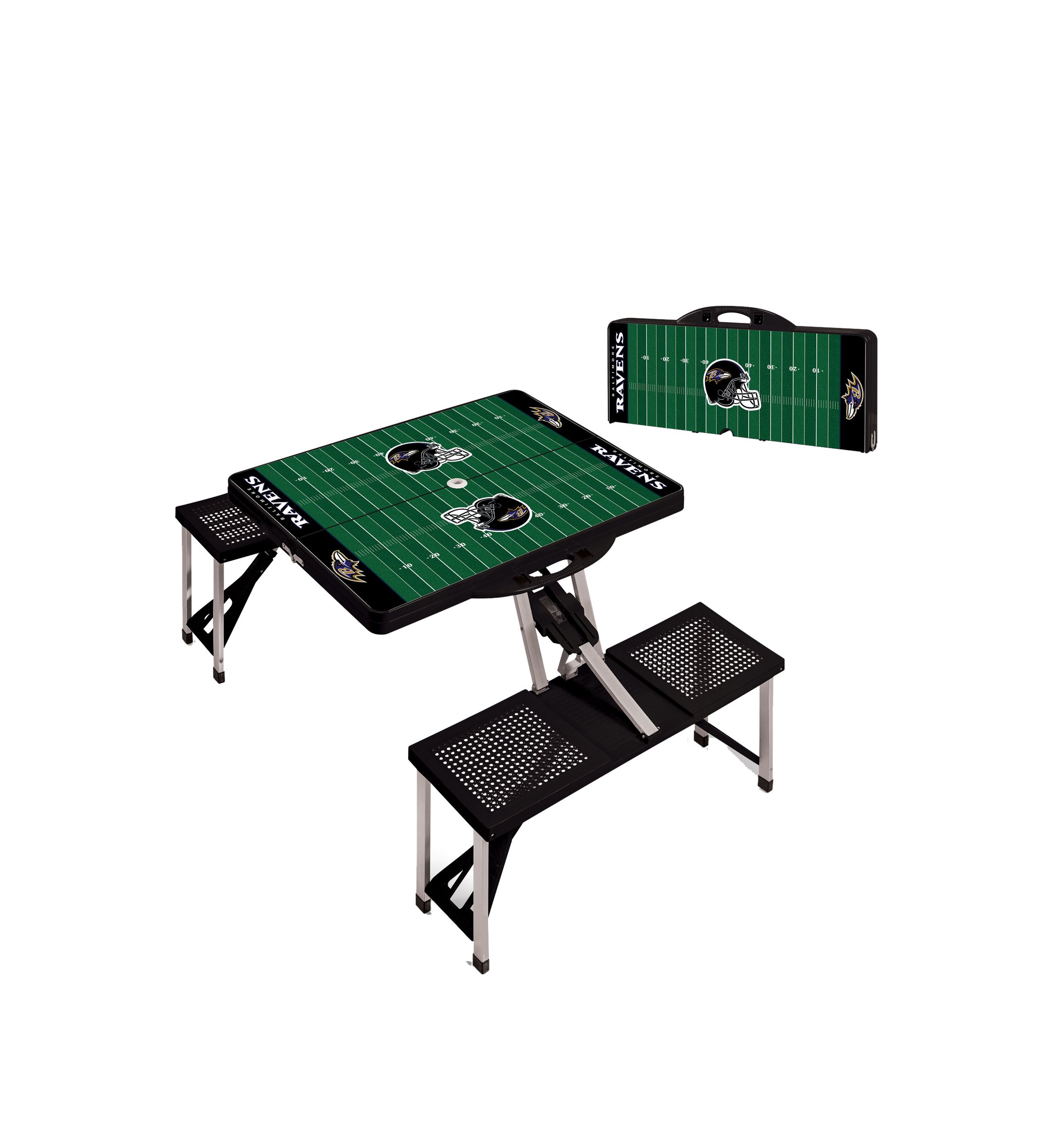 NFL Baltimore Ravens Picnic Table Portable Folding Table with Seats