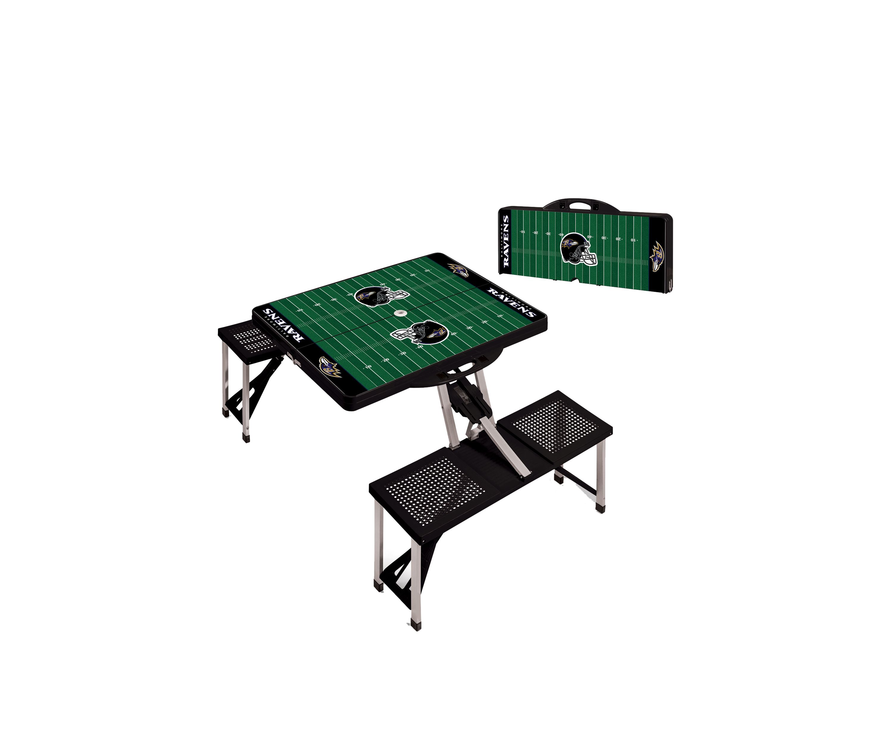 NFL Baltimore Ravens Picnic Table Portable Folding Table with Seats