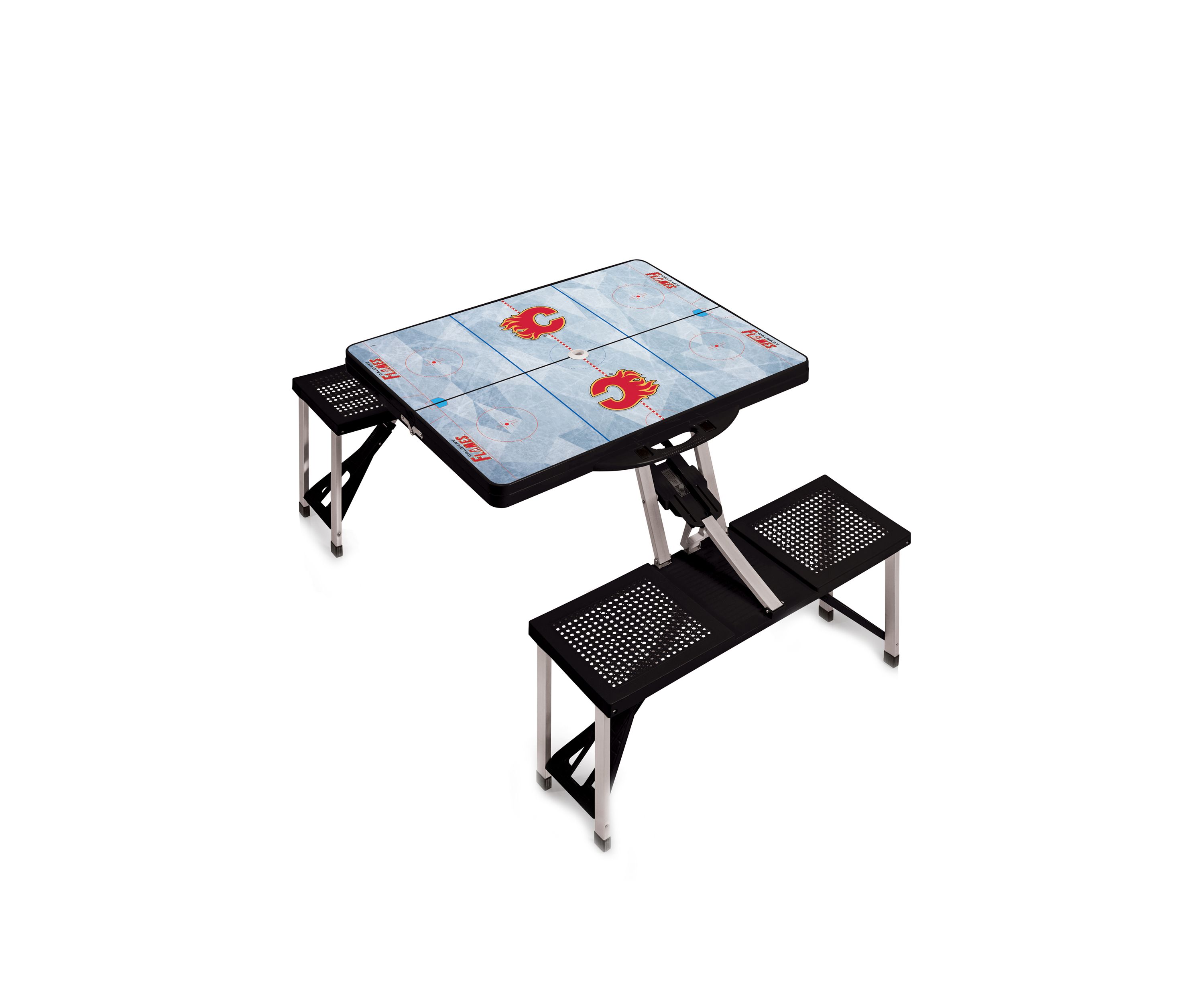NHL Calgary Flames Picnic Table Portable Folding Table with Seats