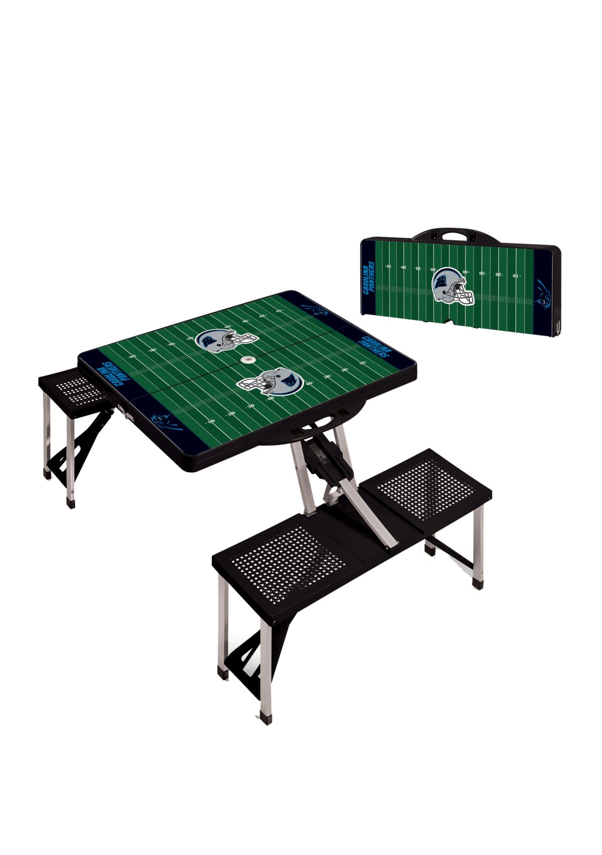 NFL Carolina Panthers Picnic Table Portable Folding Table with Seats
