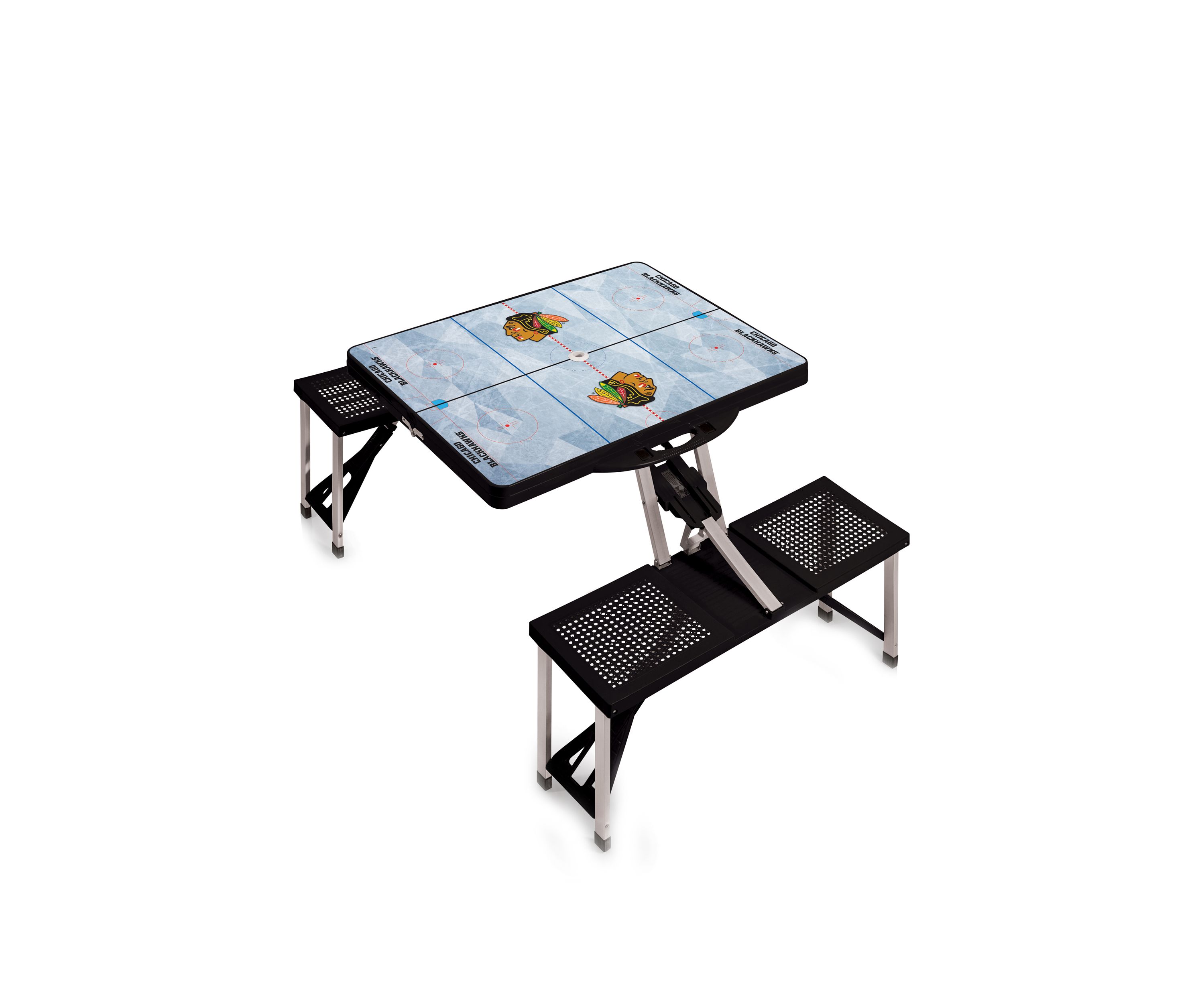 NHL Chicago Blackhawks Picnic Table Portable Folding Table with Seats