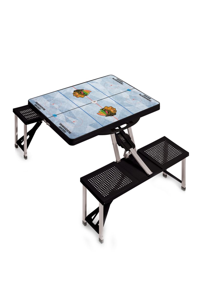NHL Chicago Blackhawks Picnic Table Portable Folding Table with Seats